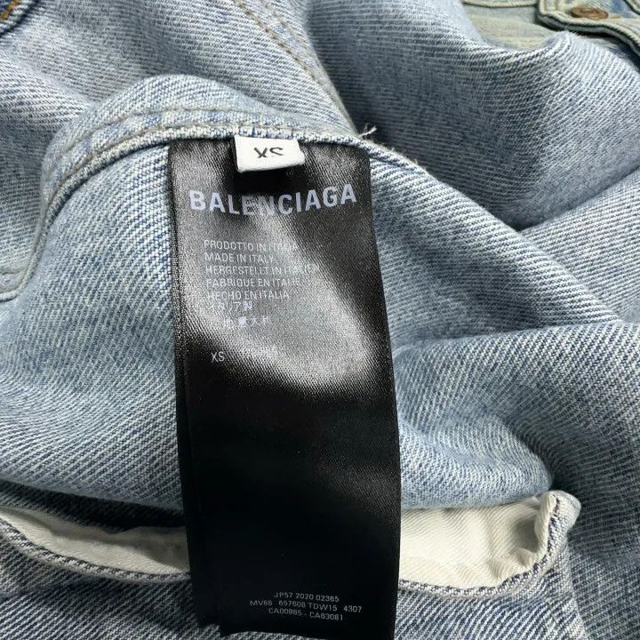 Balenciaga Balenciaga Blue Logo Embroidered Denim Jacket 0079-2507 Size US XS / EU 42 / 0 - 4 Thumbnail