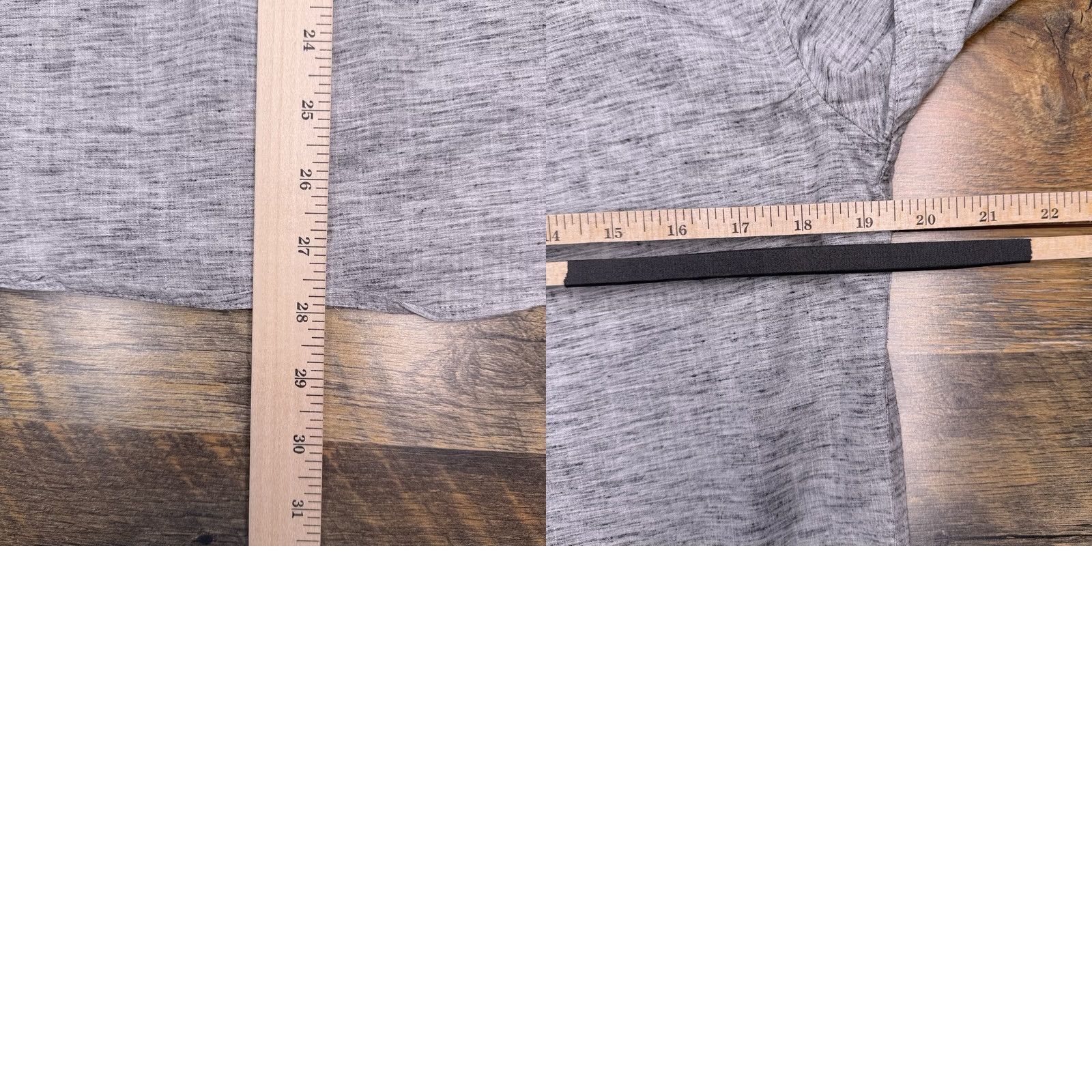 Denime Denim & Flower Shirt Mens S Gray Chambray Button Up Collared Long Sleeve Slim Casual Workwear Button-Up Flower Theme Modern All Seasons Size US S / EU 44-46 / 1 - 9 Thumbnail