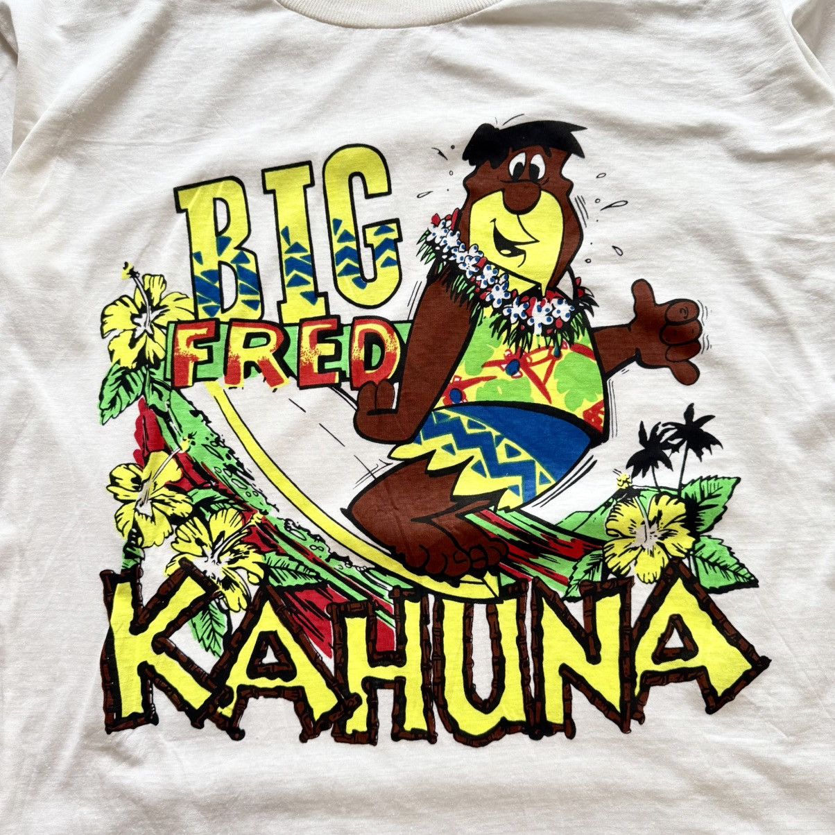 Cartoon Network 80-90s Vintage Flintstone Big Fred Kahuna Cartoon T-Shirt Size US L / EU 52-54 / 3 - 2 Thumbnail