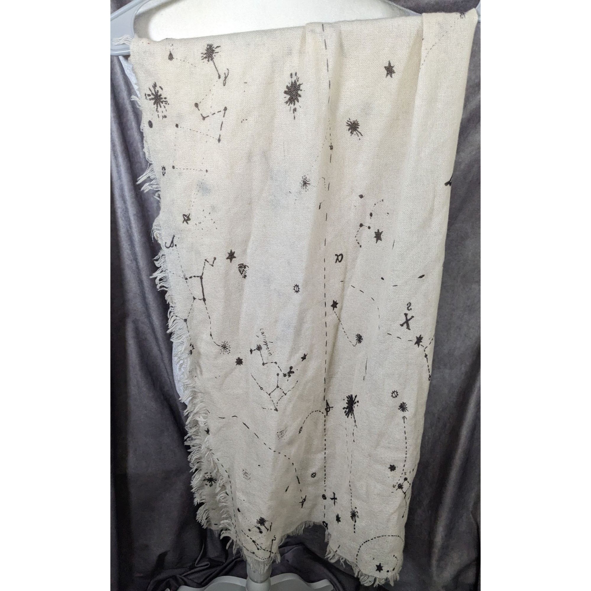 Other Celestial Star Constellation Print White Scarf Size ONE SIZE - 10 Thumbnail