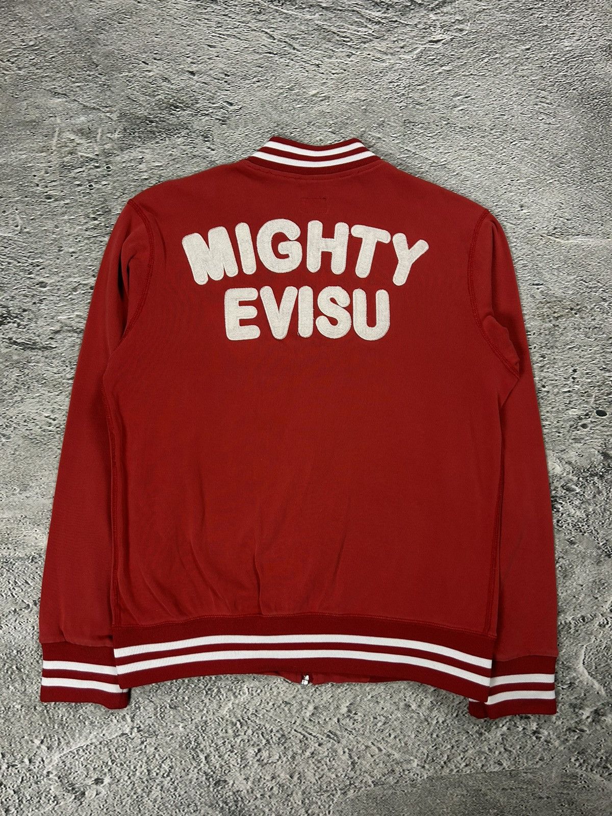 Evisu Evisu Mighty varsity jacket red big logo zip sweatshirt Size US XL / EU 56 / 4 - 8 Thumbnail