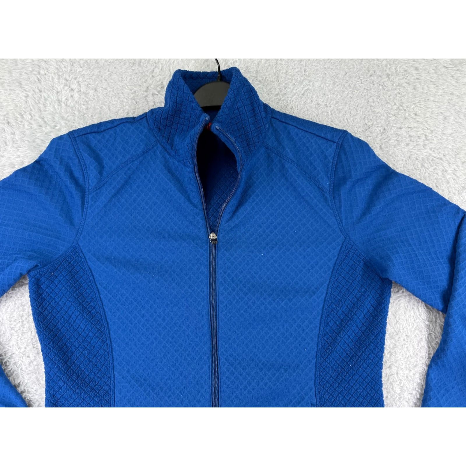 Izod IZOD Sweater Womens Medium Blue Full Zip Mock Neck Polyester Golf Golfer Ladies Shirt Womens M Blue 90s? Size M / US 6-8 / IT 42-44 - 5 Thumbnail