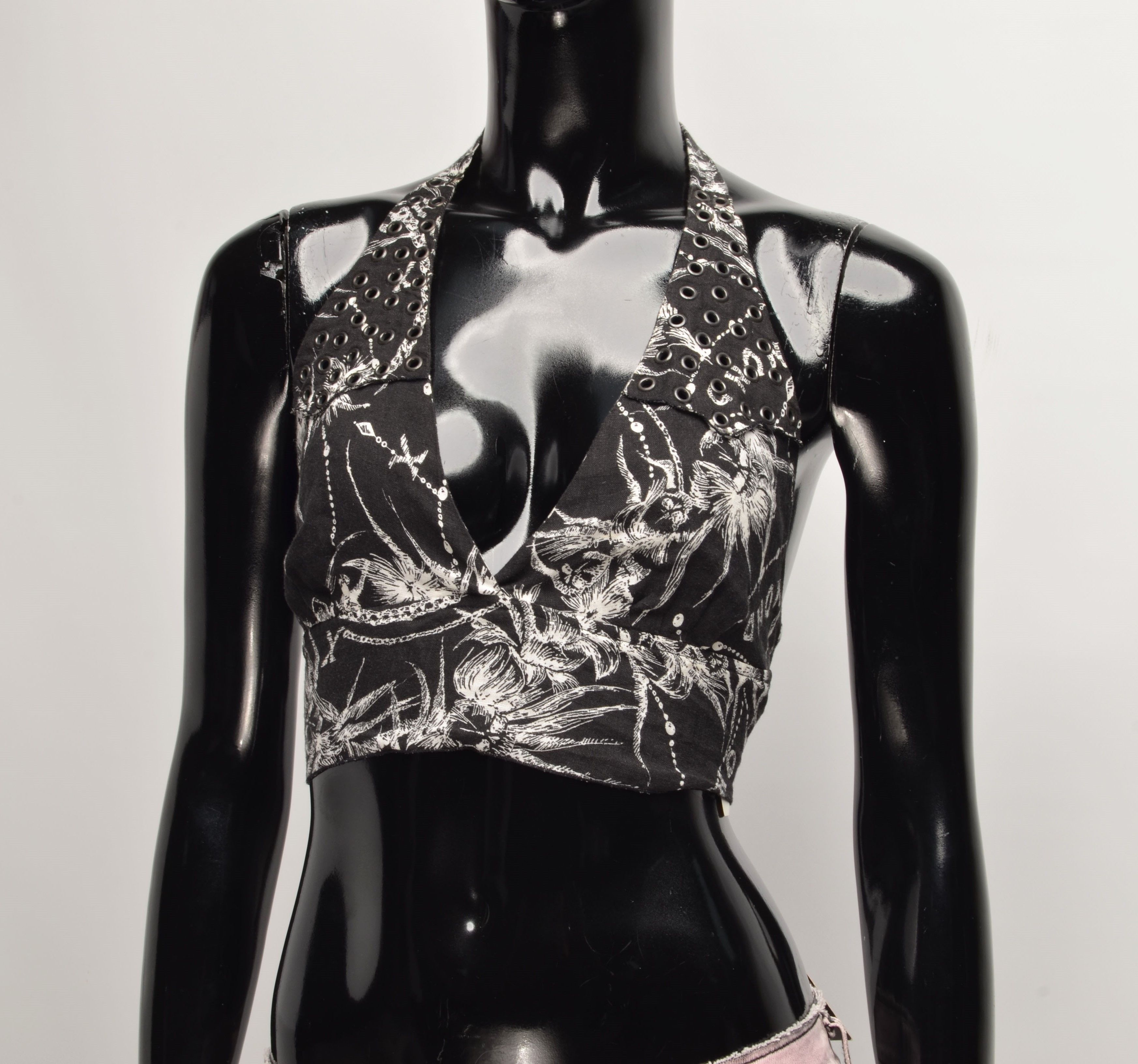 John Richmond Vintage John Richmond Y2K Printed Top With Ties Size M / US 6-8 / IT 42-44 - 2 Thumbnail