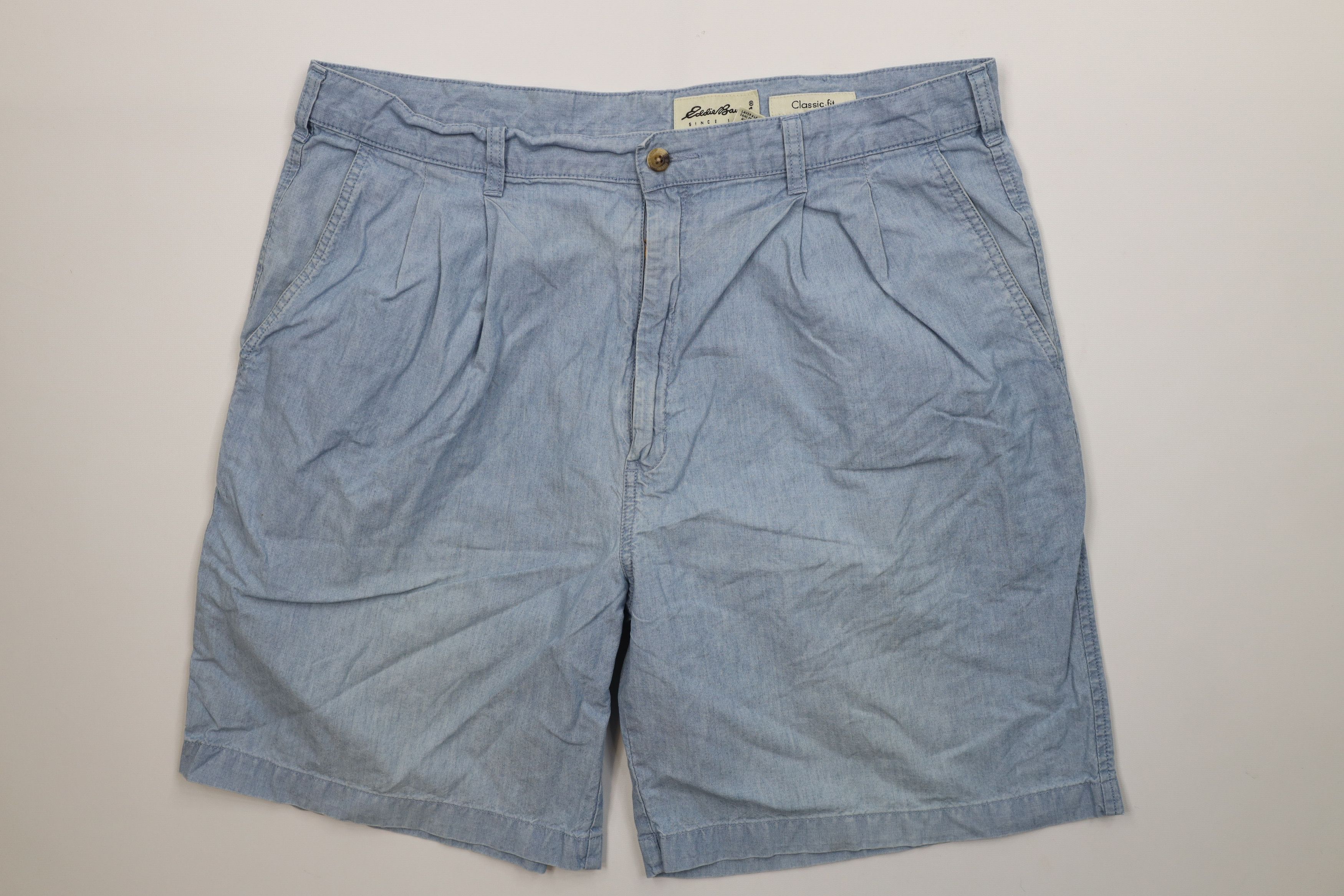 Eddie Bauer Vintage 90s Eddie Bauer Chambray Above Knee Chino Shorts Size US 38 / EU 54 - 1 Thumbnail
