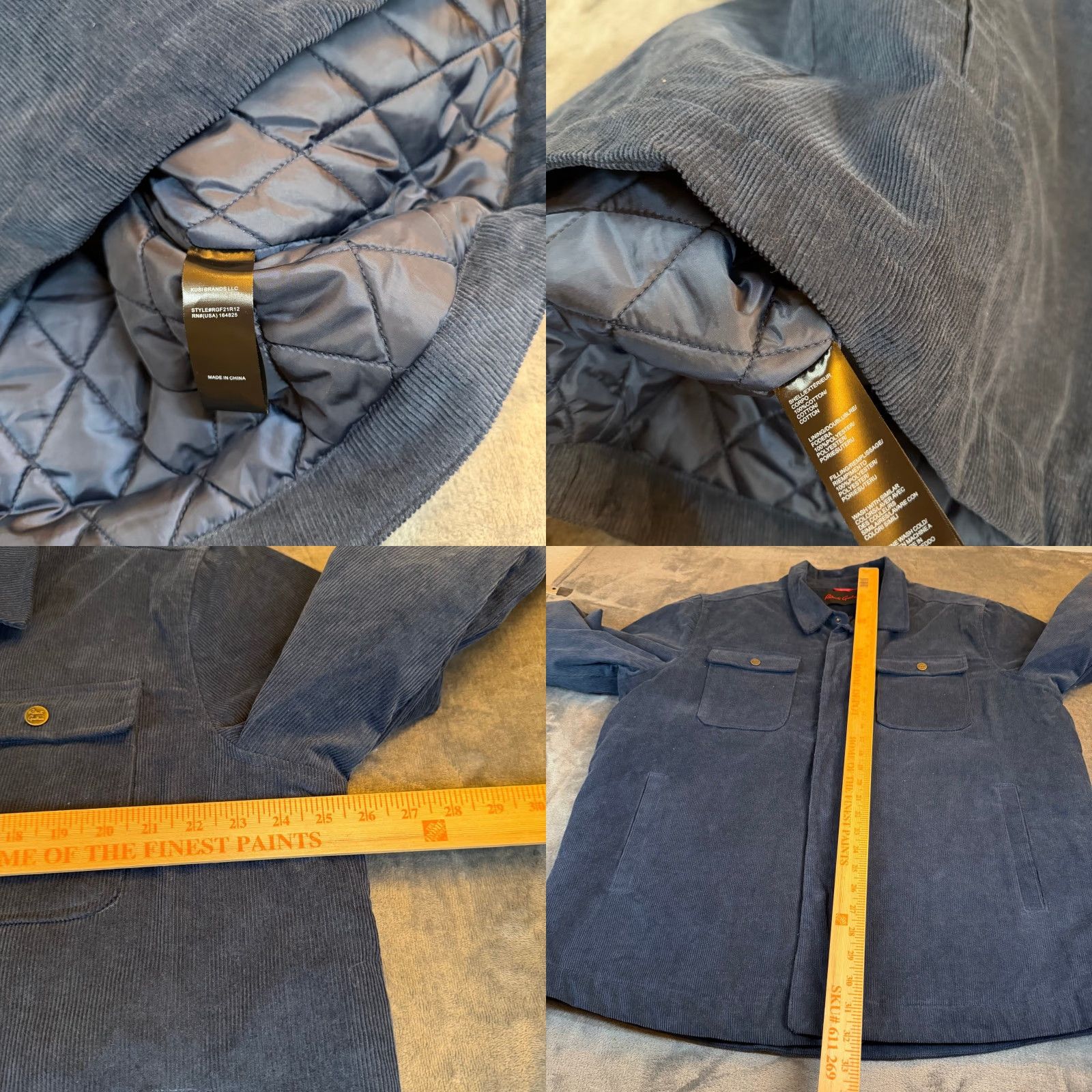 Robert Graham VINTAGE Robert Graham Navy Blue Corduroy Quilted Lined Shirt Jacket Mens 2XL NWT Size US XXL / EU 58 / 5 - 8 Thumbnail