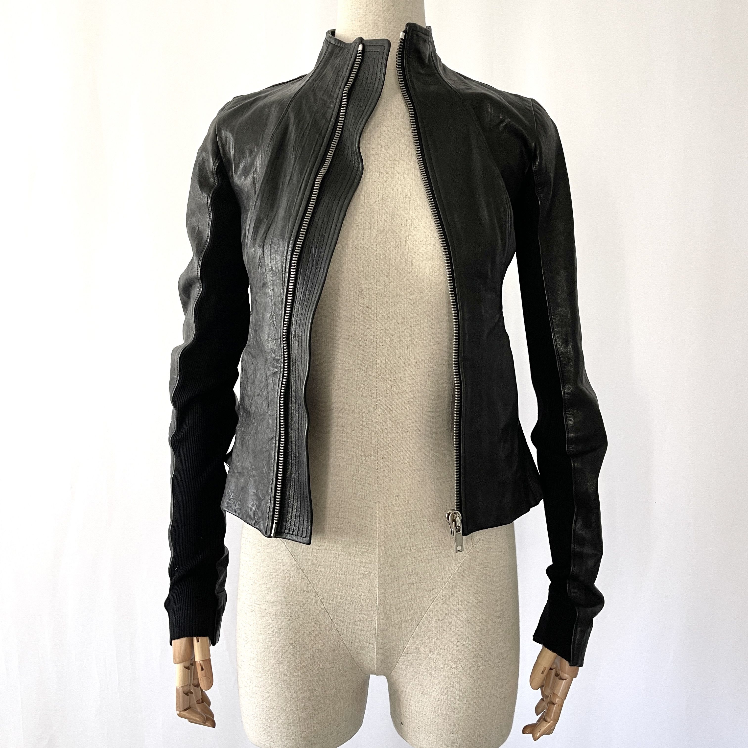 Rick Owens RICK OWENS Black Leather Jacket size 38 IT Size XS / US 0-2 / IT 36-38 - 5 Thumbnail