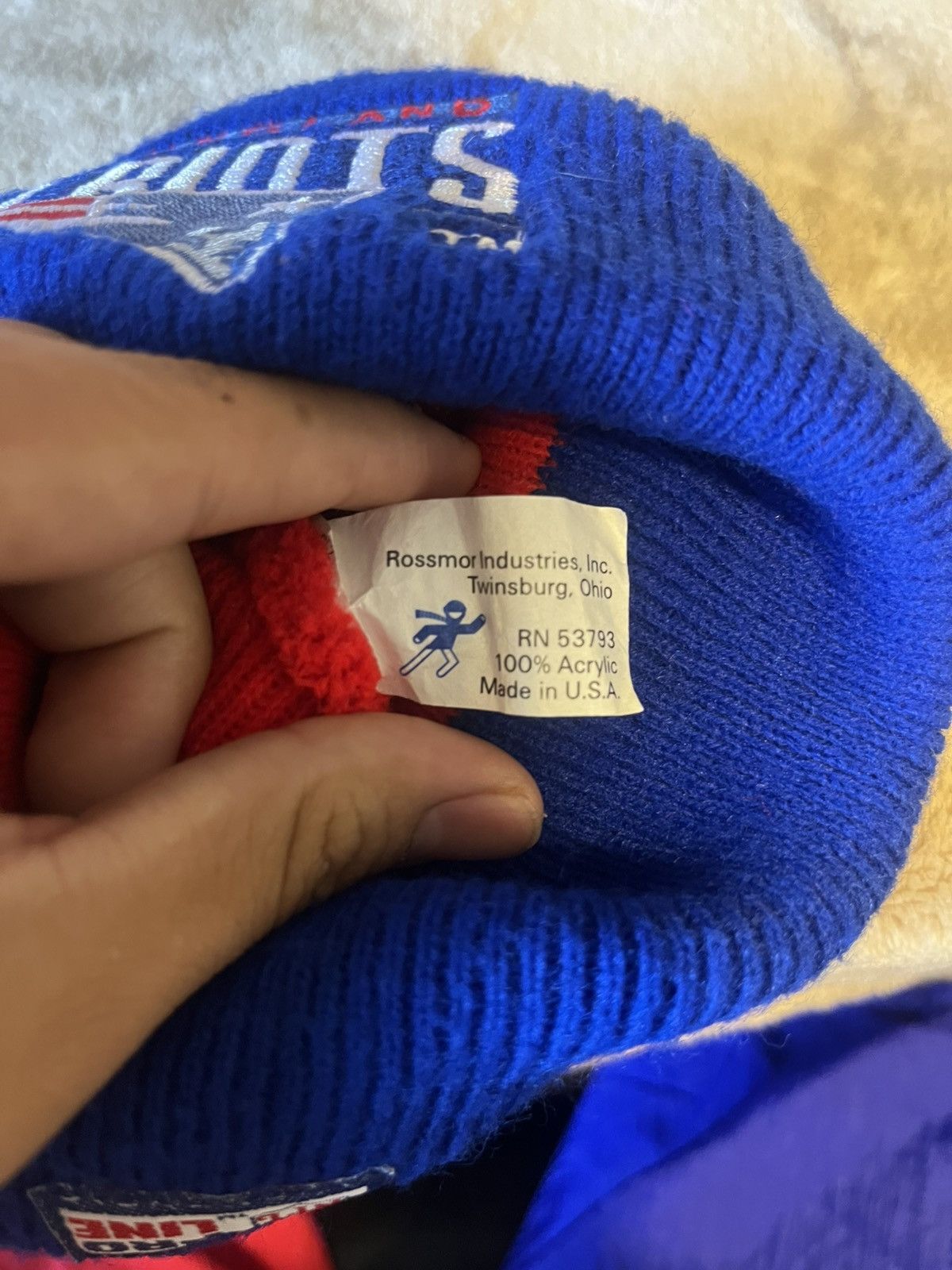 Pro Line Vintage made in USA New England Patriots Winter Knit Beanie Size ONE SIZE - 7 Thumbnail