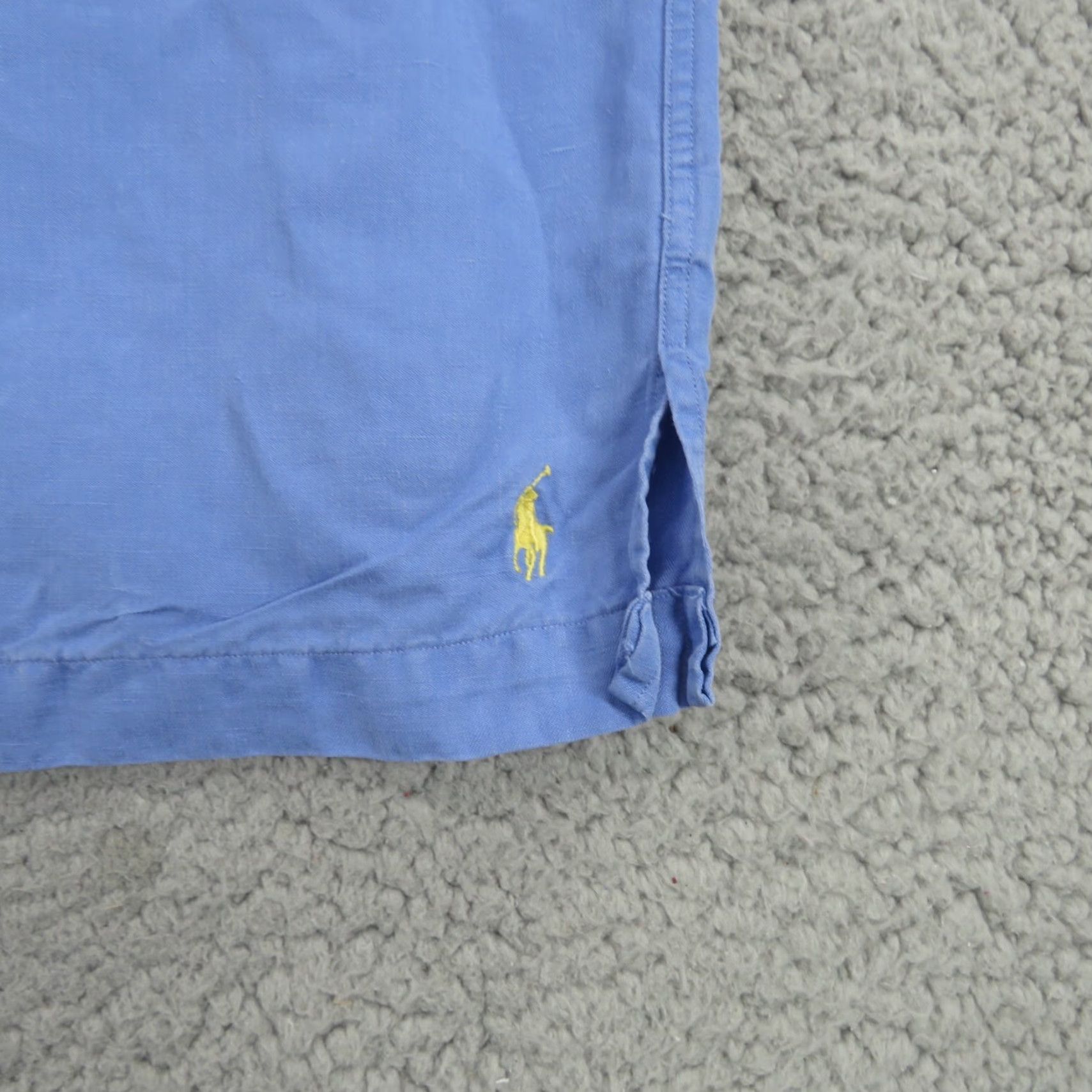 Polo Ralph Lauren VINTAGE Polo Ralph Lauren Shirt Men 4XLT Silk Linen Loop Camp Collar Yellow Pony 4XL Size US XXL / EU 58 / 5 - 2 Thumbnail