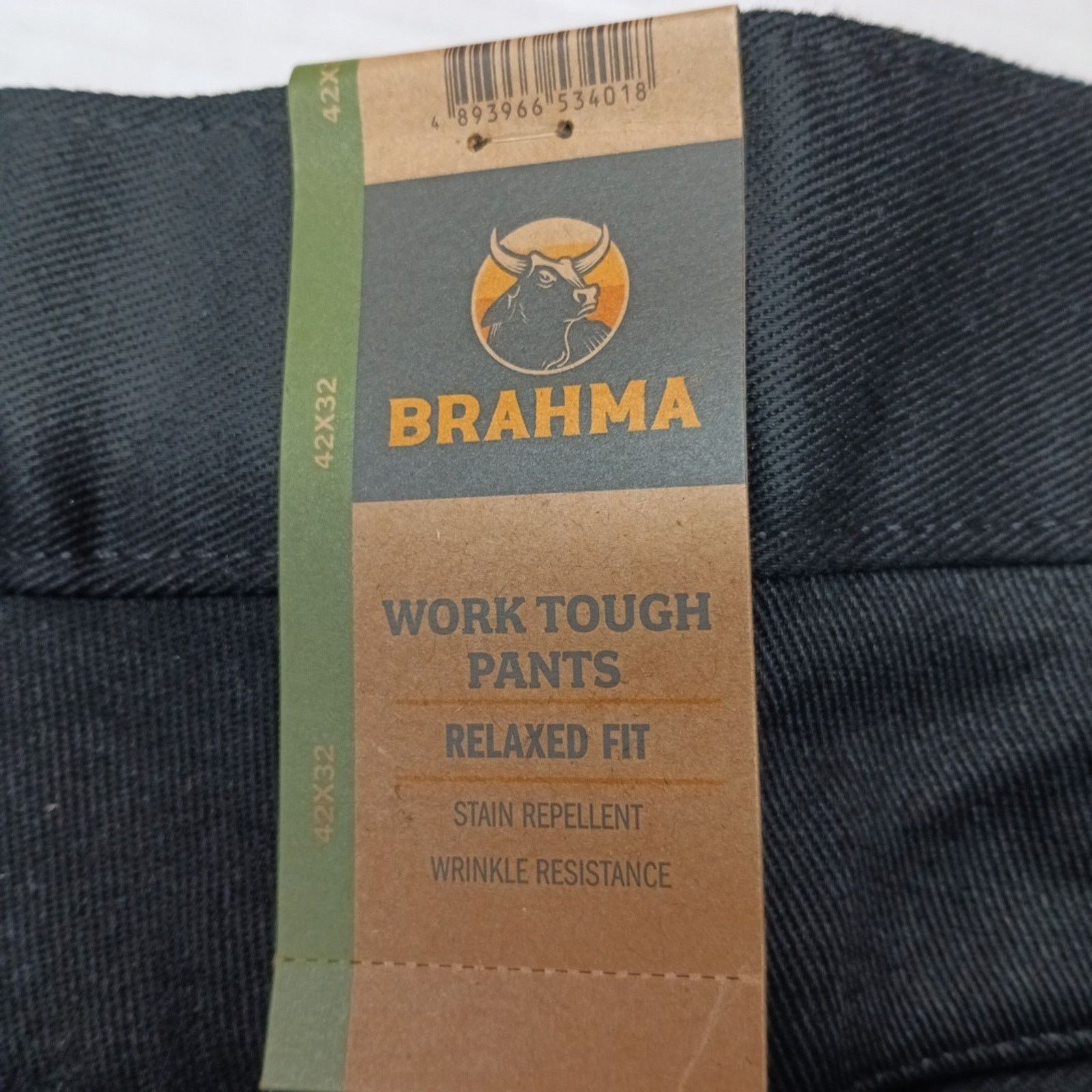 Other Brahma Men's Work Tough Pants Size 42x32 Black Relaxed Fit Size US 42 / EU 58 - 2 Thumbnail