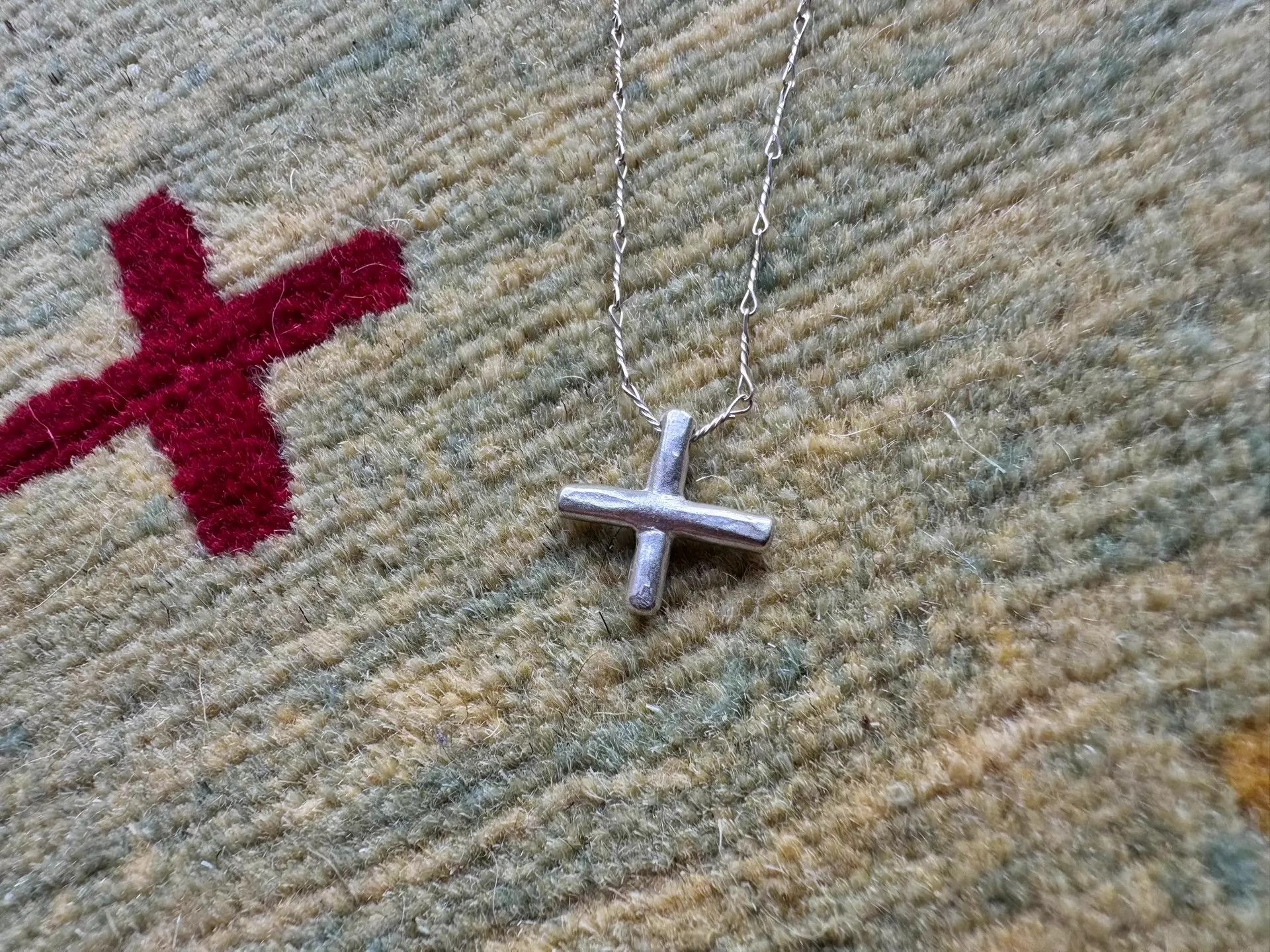 Ma+ m.a+ Silver Cross Necklace AC80/C5 Ultra Thin Bamboo Chain Size ONE SIZE - 3 Thumbnail