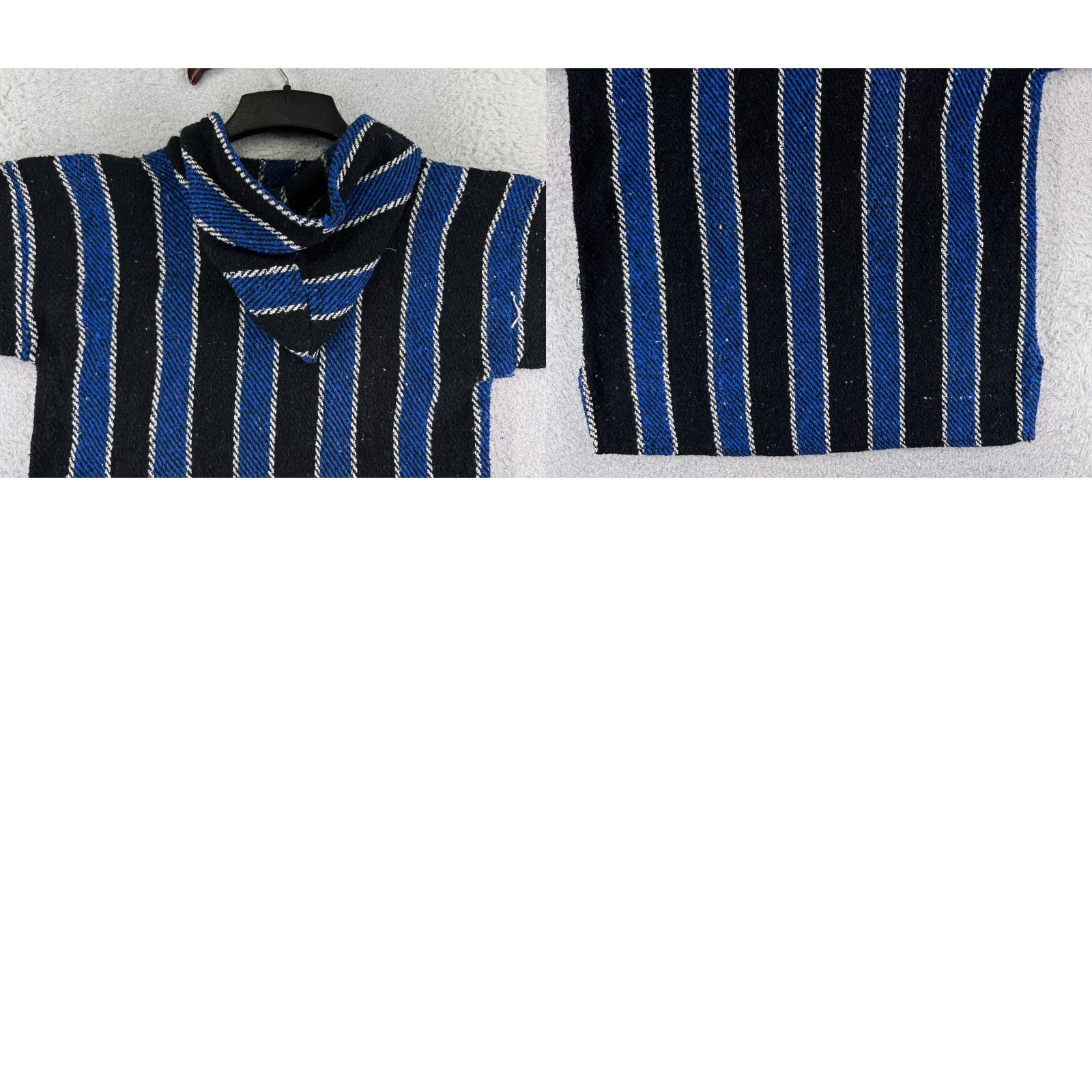 Vintage Baja Hoodie Mens Medium Green Blue Stripe Acrylic Blend Mexico Poncho Drug Rug Sweatshirt Pullover Hooded Size US S / EU 44-46 / 1 - 9 Thumbnail