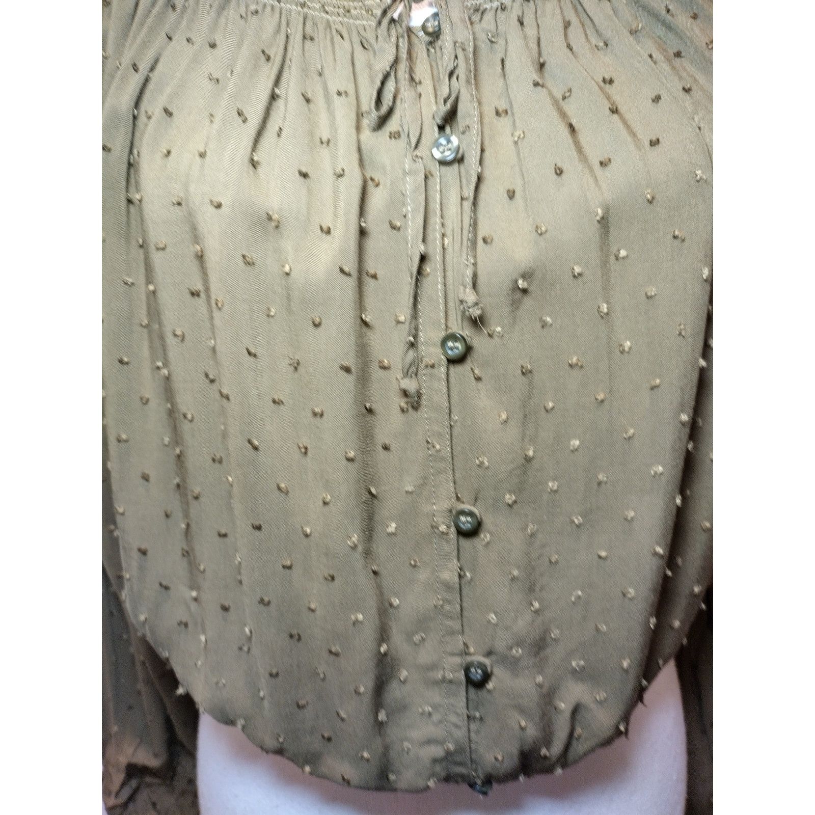 Aeropostale Aeropostale Women Blouse Cropped Off The Shoulder French Dot Size L / US 10 / IT 46 - 2 Thumbnail