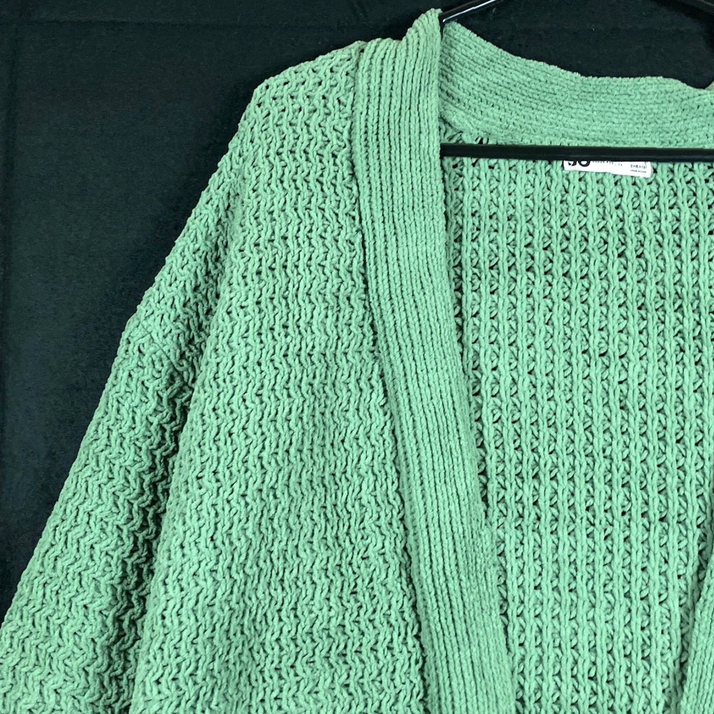 Vintage Sonoma Womens Sweater Green Knit Cardigan Open Front Large Size L / US 10 / IT 46 - 4 Thumbnail