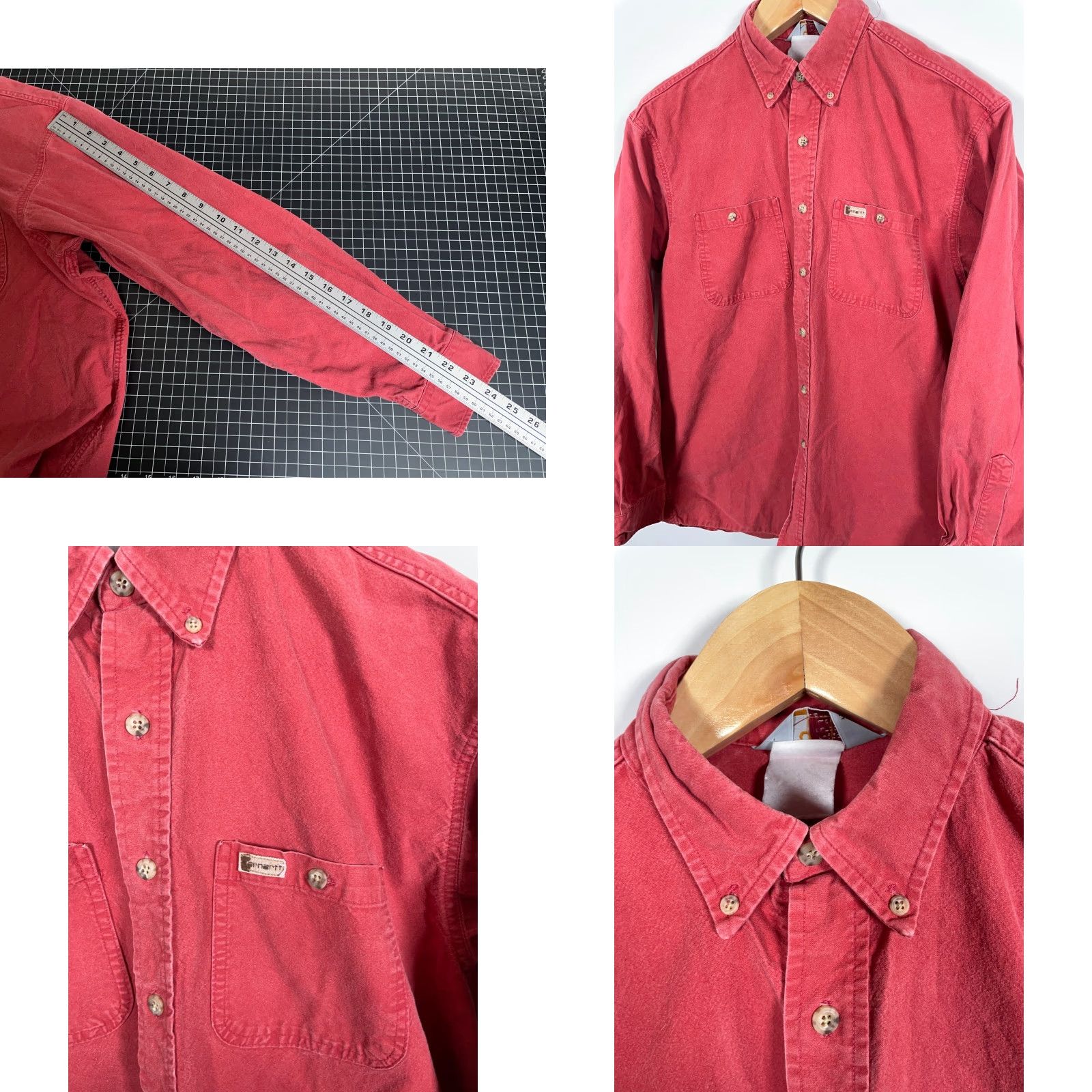Carhartt VINTAGE Carhartt Work Shirt XL Red Long Sleeve Button-Up Rugged Outdoor Wear Mens Size US XL / EU 56 / 4 - 8 Thumbnail