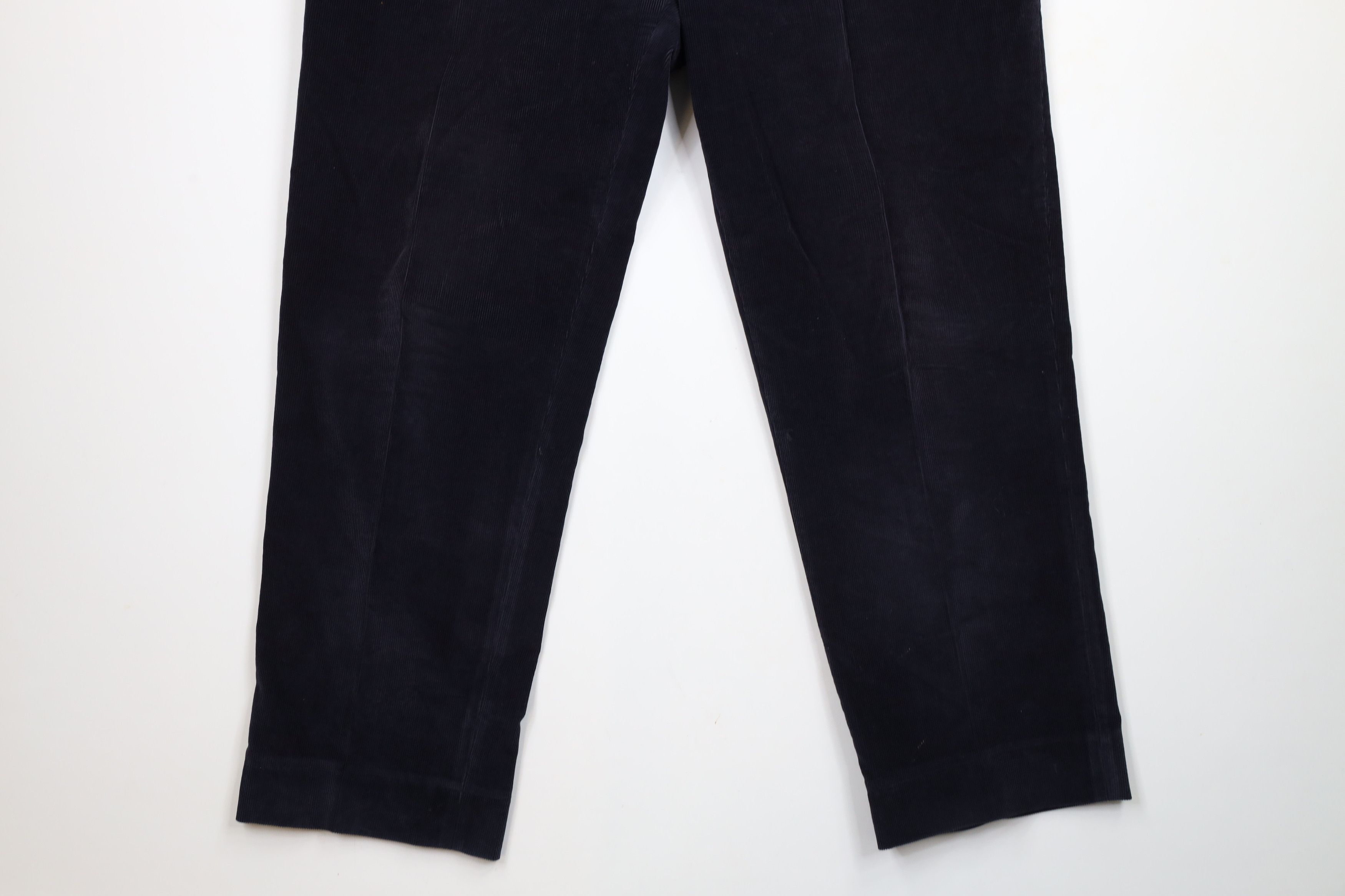 Lands' End × Vintage Vintage 90s Lands End Pleated Wide Leg Corduroy Pants Blue Size US 37 - 4 Thumbnail