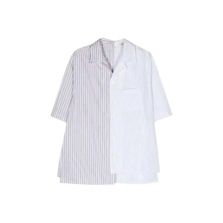 Lanvin Lanvin Asymmetrical Striped Short Sleeve Shirt 0079 Size US S / EU 44-46 / 1 - 1 Thumbnail