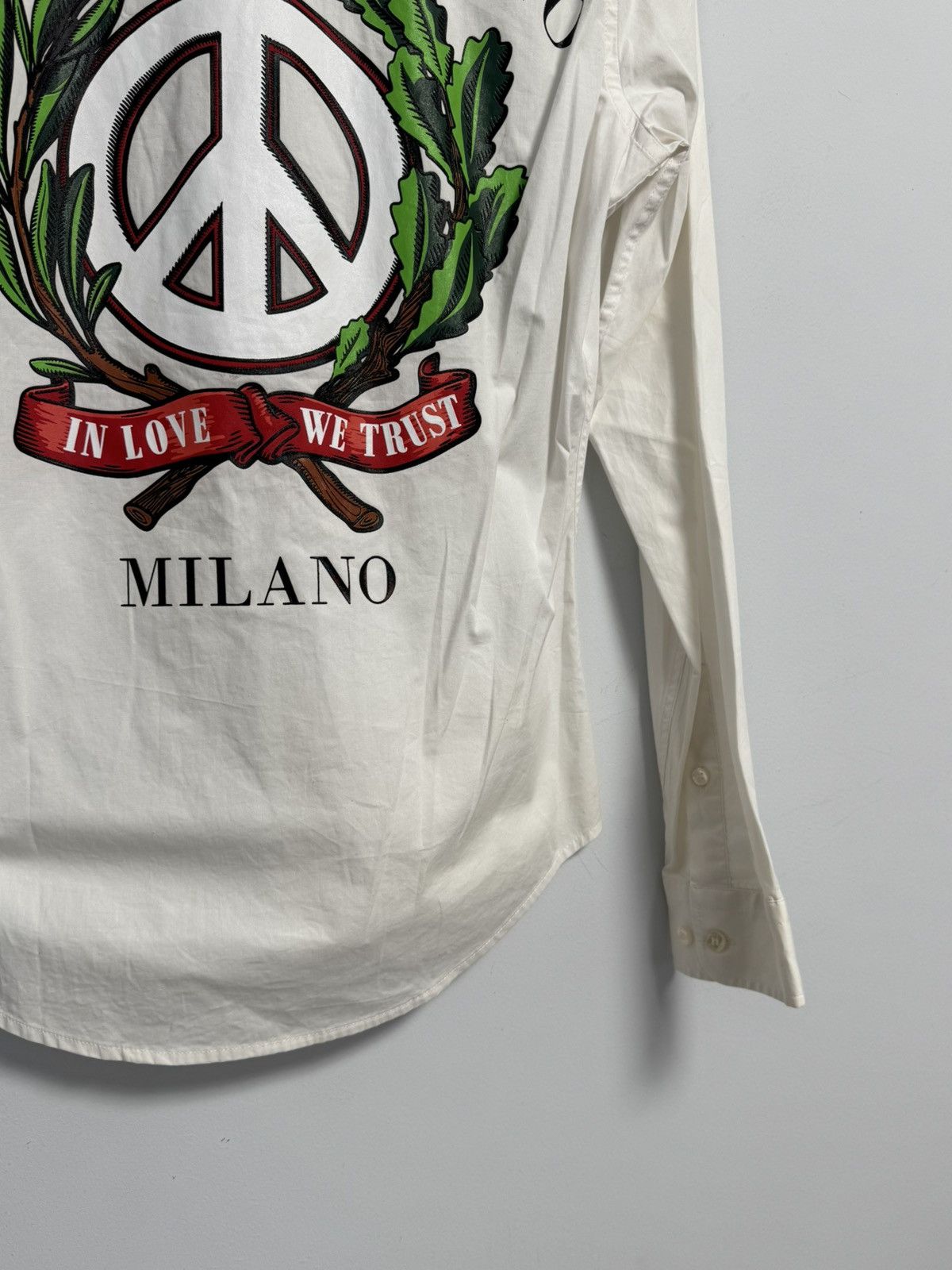 Moschino Love Moschino Button Up Shirt White Logo Size US M / EU 48-50 / 2 - 14 Thumbnail
