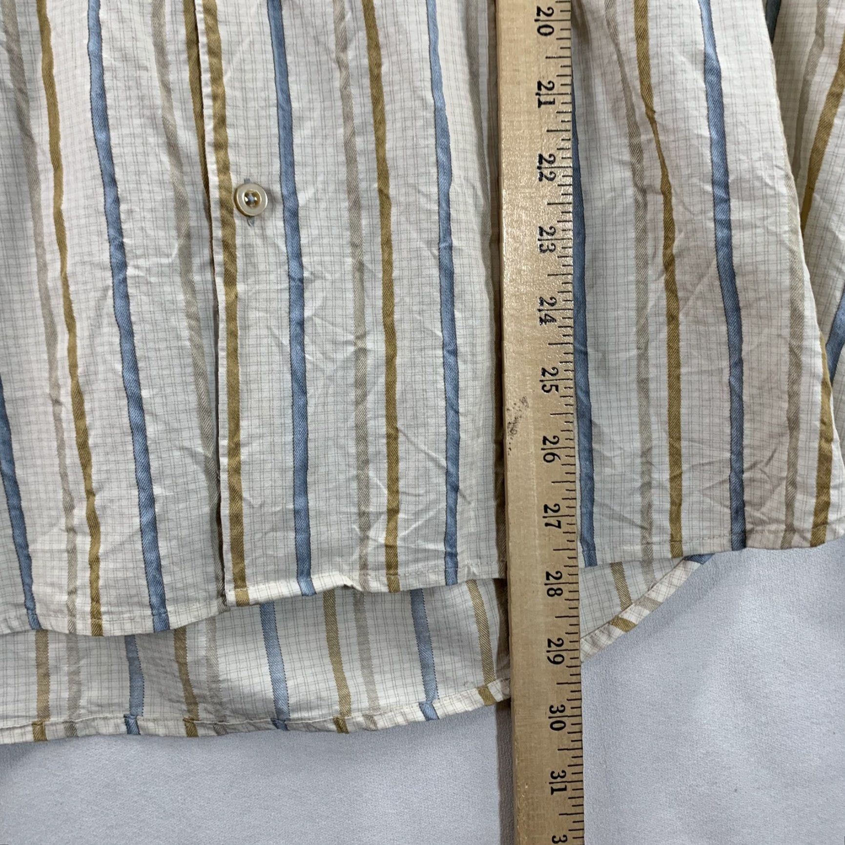 Tommy Bahama VINTAGE Tommy Bahama Shirt Mens Shirt XL White Linen Striped Button-Up Long Sleeve Casual Theme Flower 90s Size US XL / EU 56 / 4 - 6 Thumbnail