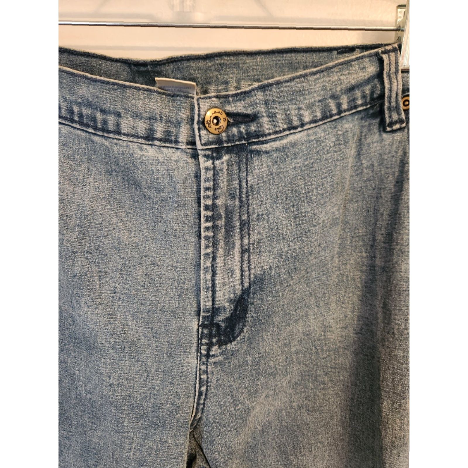 Vintage VINTAGE DG2 Diane Gilman Blue Embellished Shiny Bootcut Jeans 22W Petite Womens Jeans Boots Female Girls Mens Size 40" / US 18 - 2 Thumbnail