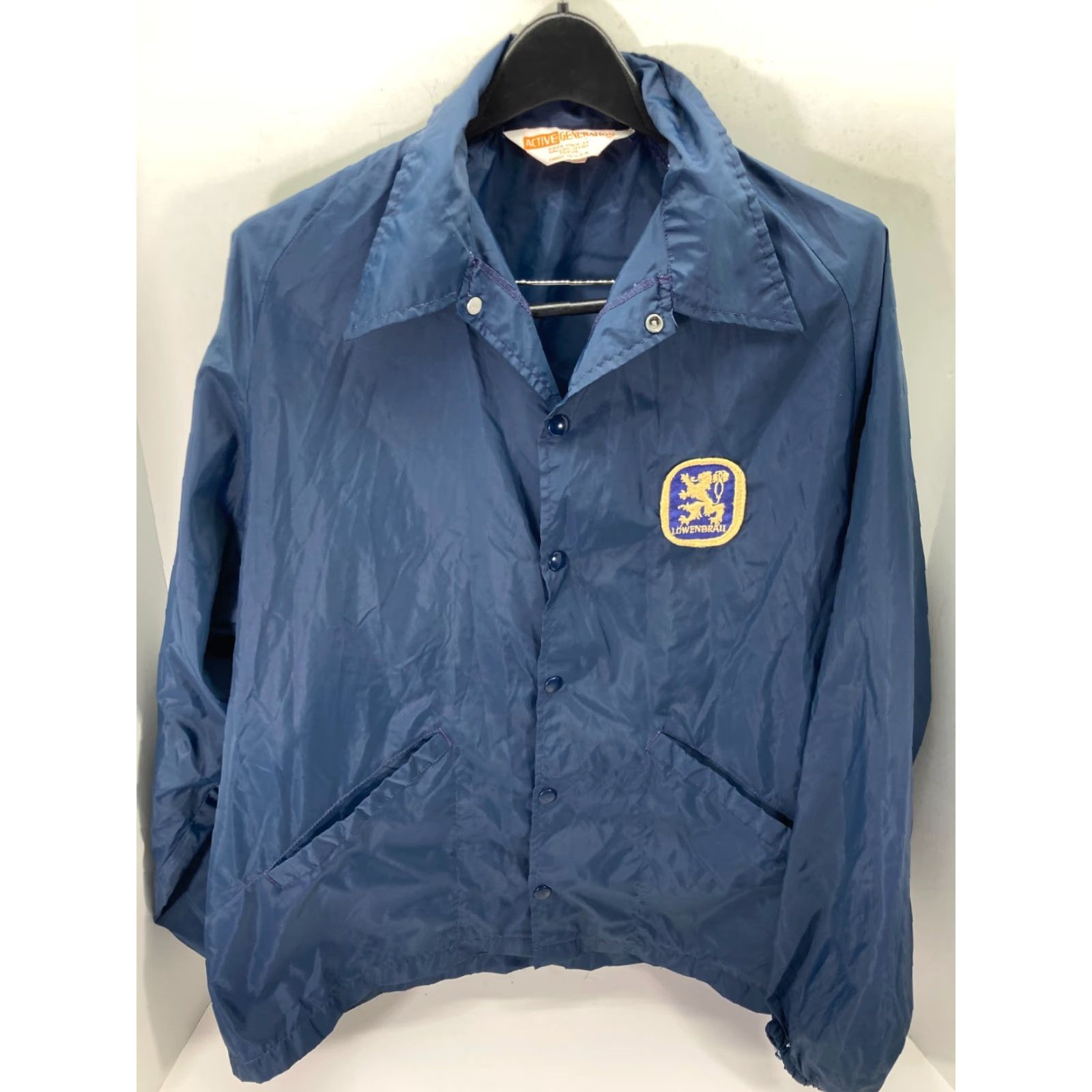 Vintage VINTAGE Active Generation Jacket Mens L Blue Snap Front Lowenbrau Beer Logo USA Jacket Size US L / EU 52-54 / 3 - 3 Thumbnail