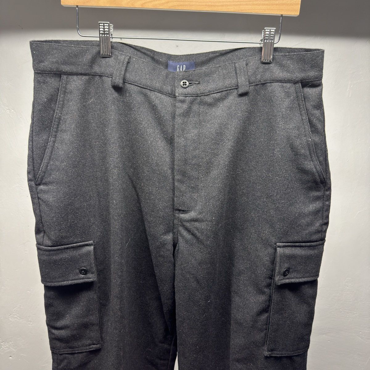 Vintage Gap Wide Leg Wool Cargo Trouser Pants ERD Grunge Size US 36 / EU 52 - 7 Thumbnail