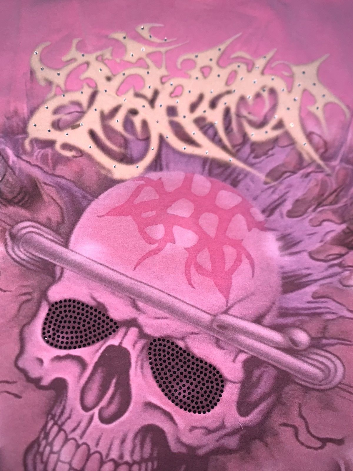 Other Eternal Artwear “ Skull “ Rhinestone Short Sleeve Sz.L Size US L / EU 52-54 / 3 - 5 Thumbnail