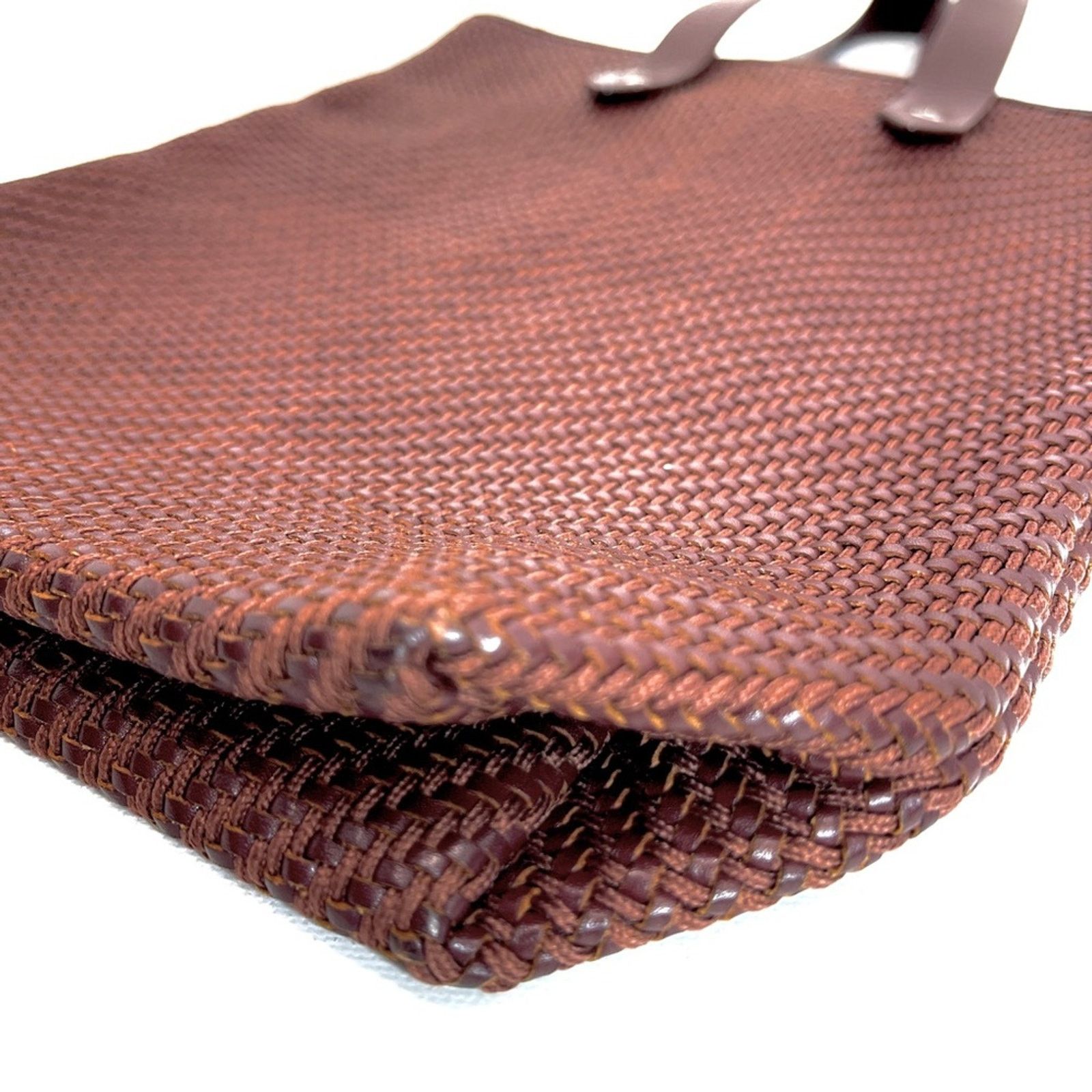Hermes Hermés Ahmedebad Woven Leather Tote in Burnt Sienna Size ONE SIZE - 12 Thumbnail