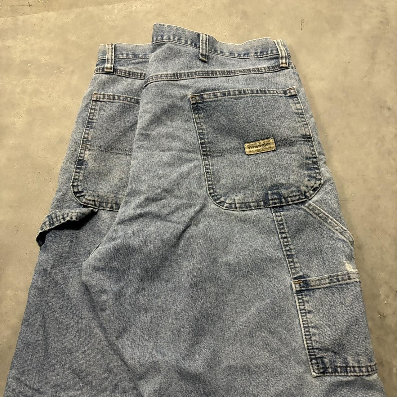 Japanese Brand × Vintage Crazy Vintage Y2K/2000s Baggy Carpenter Skater Workwear Denim Jeans! Size US 38 / EU 54 - 7 Thumbnail