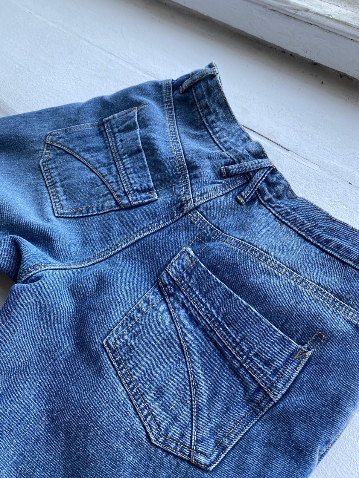 Other 🔥Spirit Motors Racing Cars Bikers Vntg Blue Denim Jeans Size US 32 / EU 48 - 11 Thumbnail
