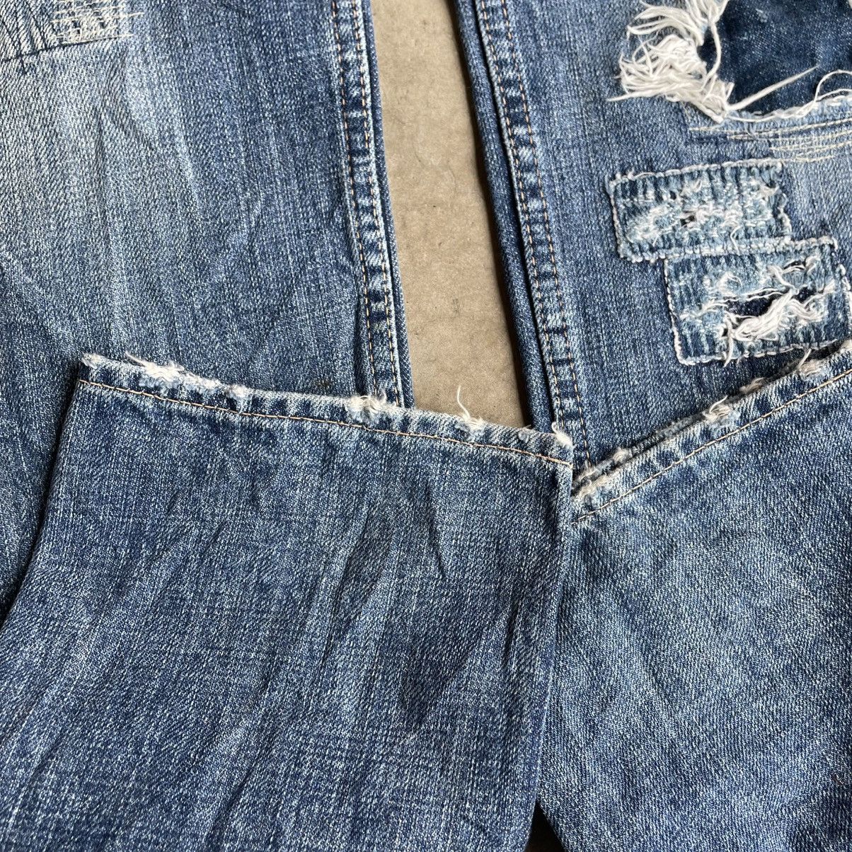 Japanese Brand 🔥🇯🇵Antgauge Patchworks Sashiko Pattern Distress Denim Jeans Size US 30 / EU 46 - 7 Thumbnail
