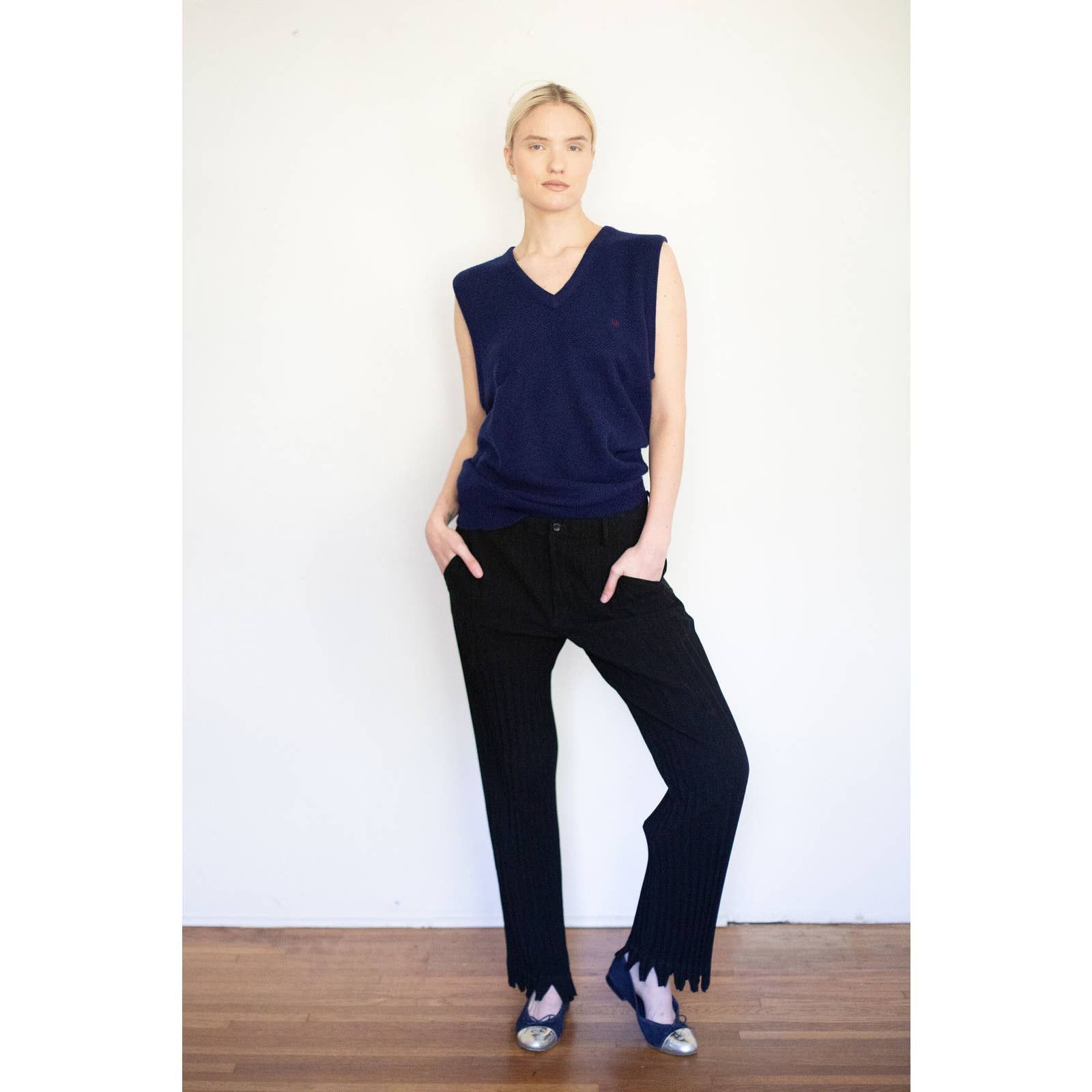 image of Vintage Issey Miyake Y2K Black Pleated Trouser, Women's (Size 34)