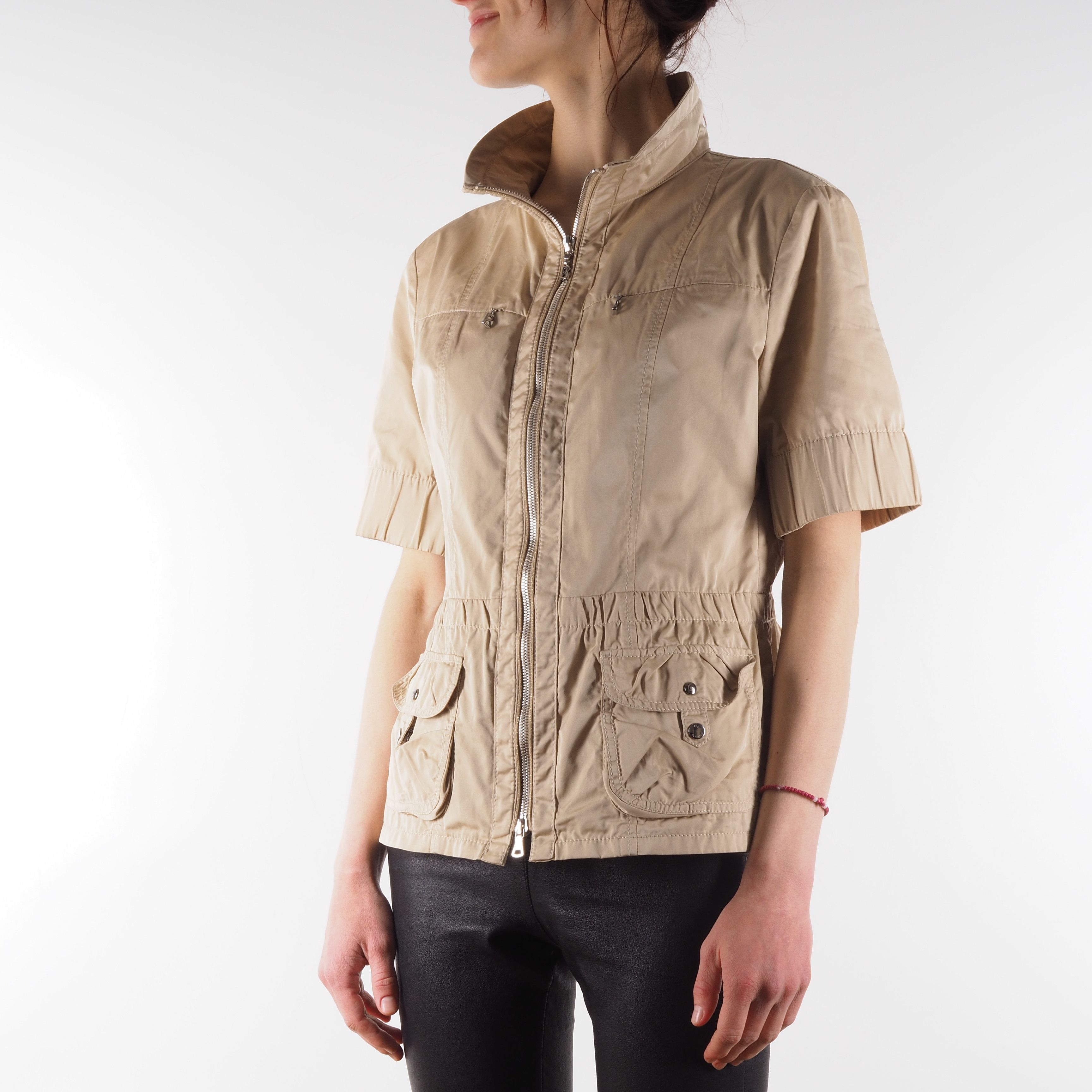 Bogner Bogner Women's Beige Short Sleeve Zip Lightweight Jacket Size M / US 6-8 / IT 42-44 - 2 Thumbnail