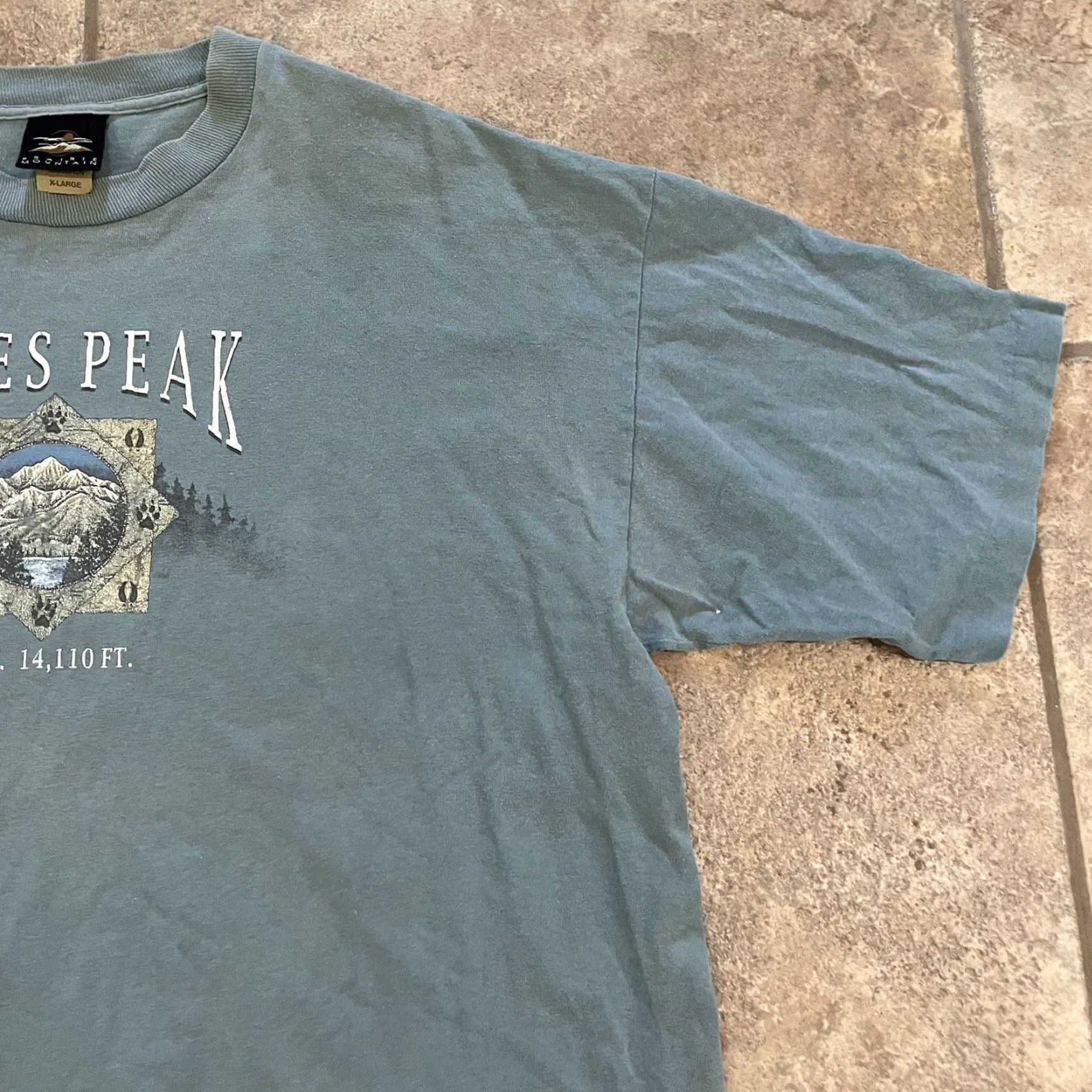 Vintage VINTAGE Prairie Mountain Pikes Peak Graphic Tee USA Blue Cotton Adult XL Mens Size US XL / EU 56 / 4 - 2 Thumbnail