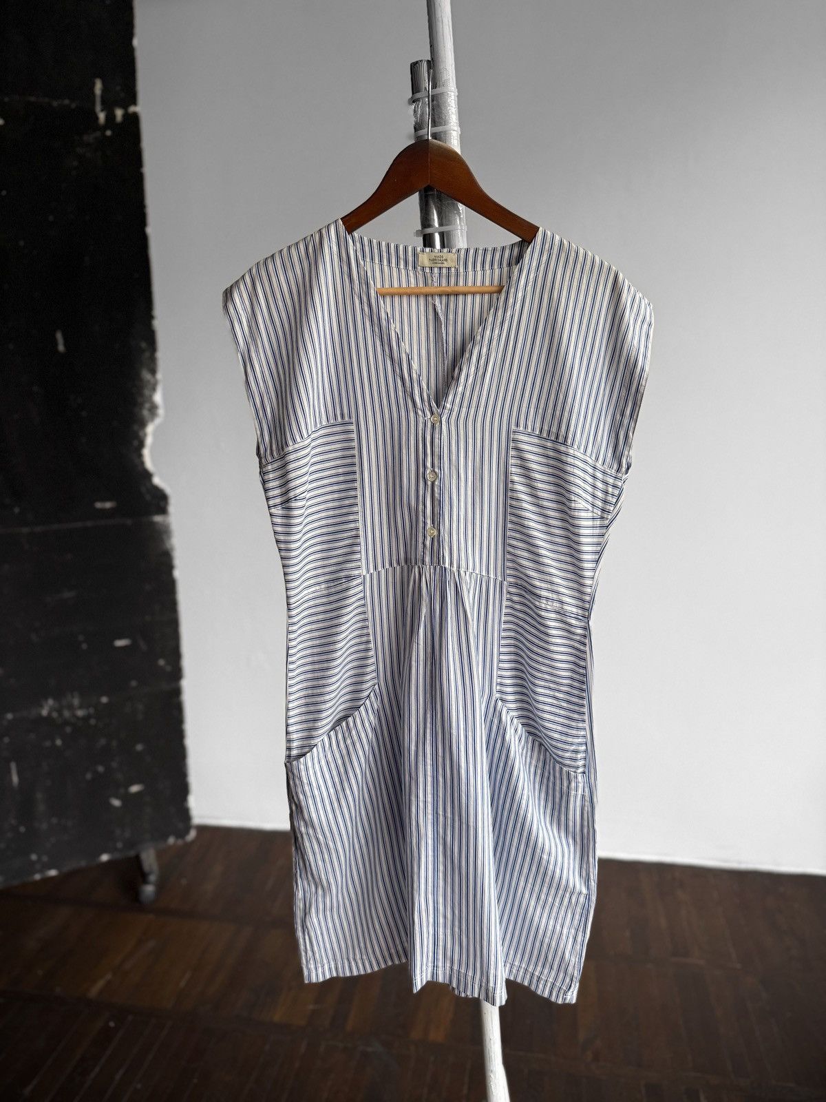 Mads Norgaard Mads Norgaard Womens Striped Sleeveless V-Neck Dress Size L / US 10 / IT 46 - 2 Thumbnail