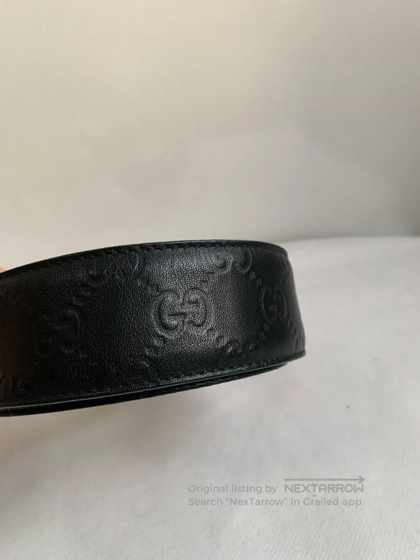 Gucci Gucci Black Leather Logo Embossed Belt. Size ONE SIZE - 6 Thumbnail
