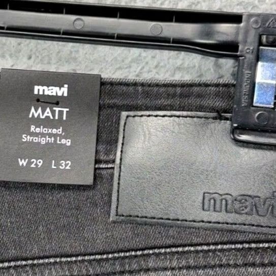 Vintage Mavi Jeans Matt Relaxed Straight Jeans Mens 29x32 Gray Charcoal Wash Pockets Stretch Denim Button Zip Rise Mid 10-12 in Size US 29 - 2 Thumbnail