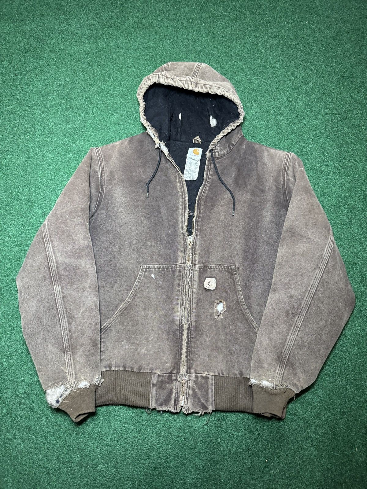 Carhartt Carhartt Brown Grunge Distressed Large Jacket Boxy 27x29 Size US L / EU 52-54 / 3 - 1 Thumbnail