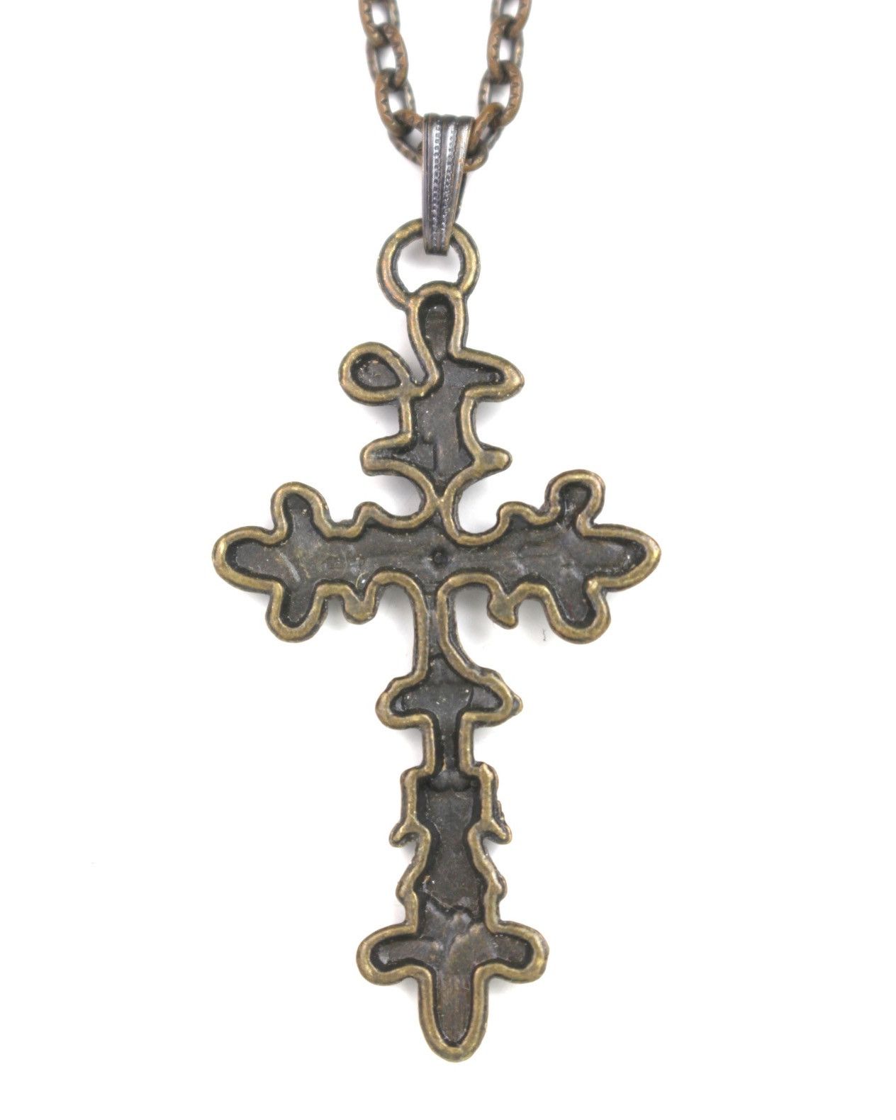 Hysteric Glamour 2000S JAPANESE MADE BLACKENED METAL LILY CROSS NECKLACE Size ONE SIZE - 4 Thumbnail