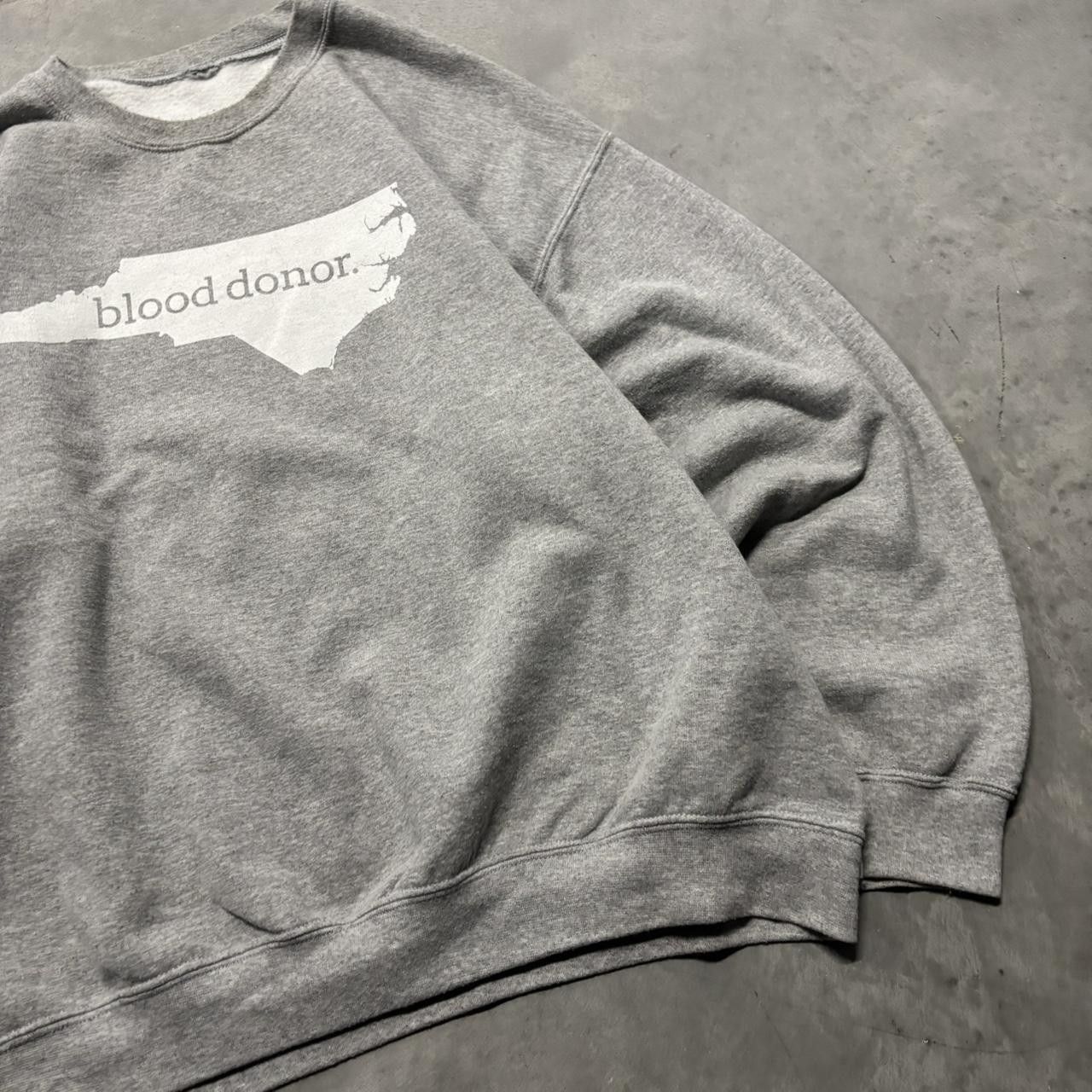 Japanese Brand × Vintage Crazy Vintage Y2K/2000s Grey Blood Donor Skater Opium Streetwear Essential Crewneck! Size US XL / EU 56 / 4 - 4 Thumbnail