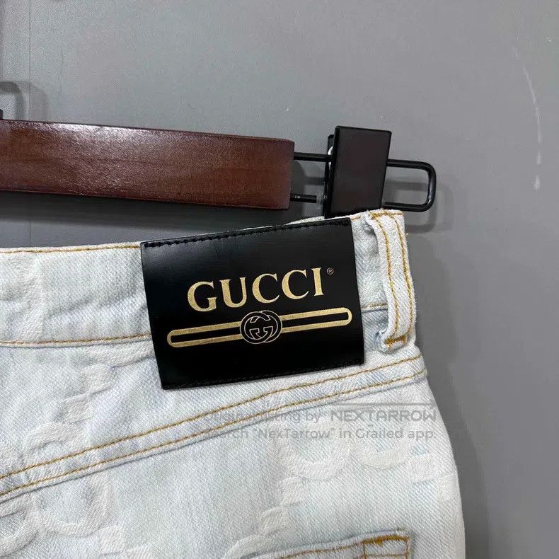 Gucci Gucci Full print light blue jeans Size 23" - 6 Thumbnail