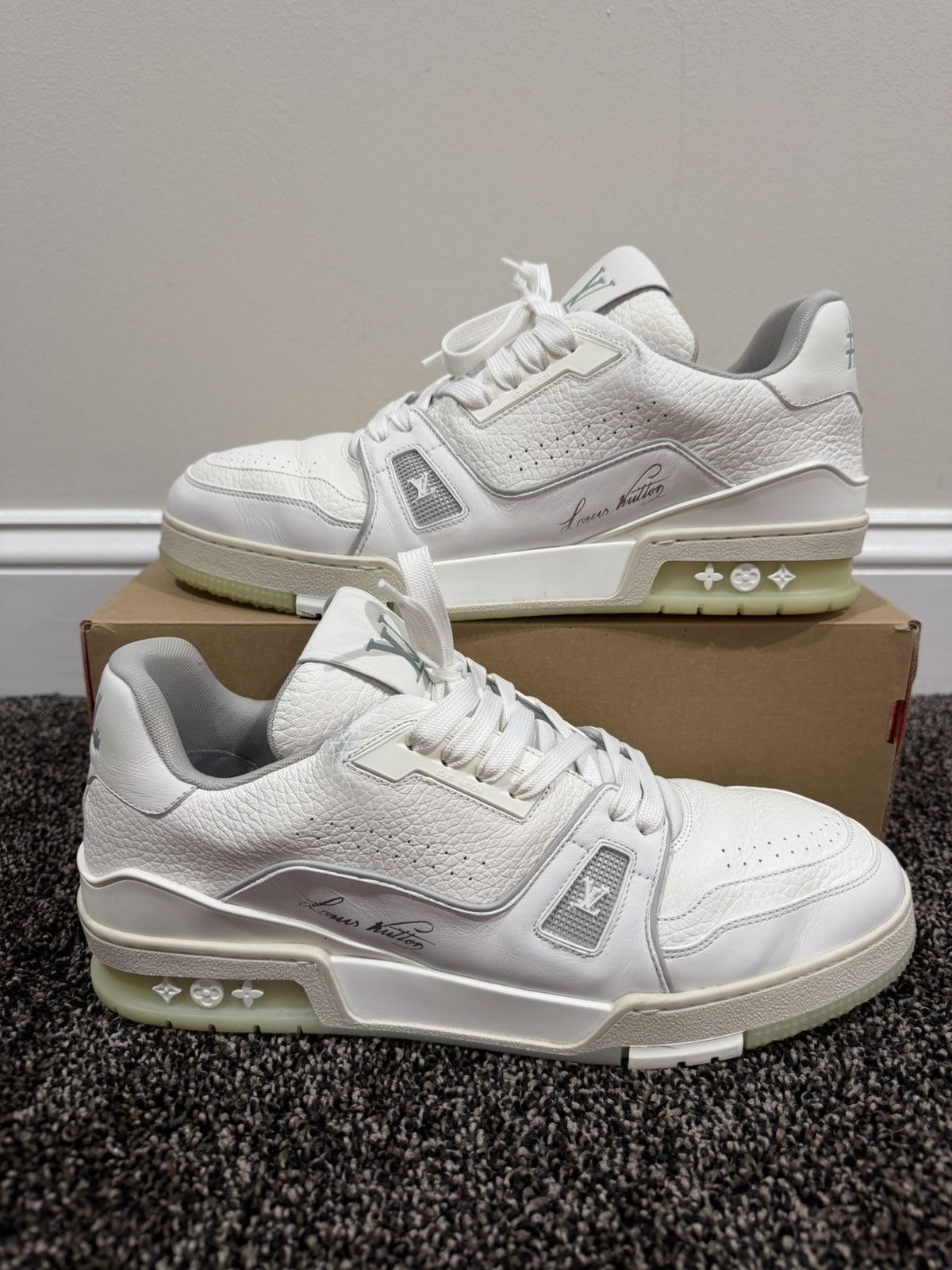 Louis Vuitton Louis Vuitton x Virgil All White #54 Low Top Trainer Sneaker Size US 9 / EU 42 - 1 Thumbnail