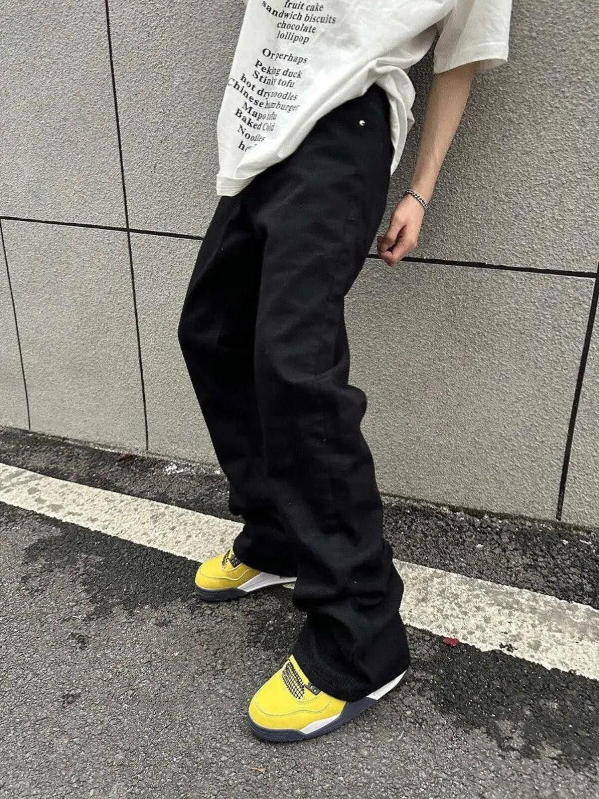 Other Black Stacked Denim Jeans Size US 30 / EU 46 - 2 Thumbnail