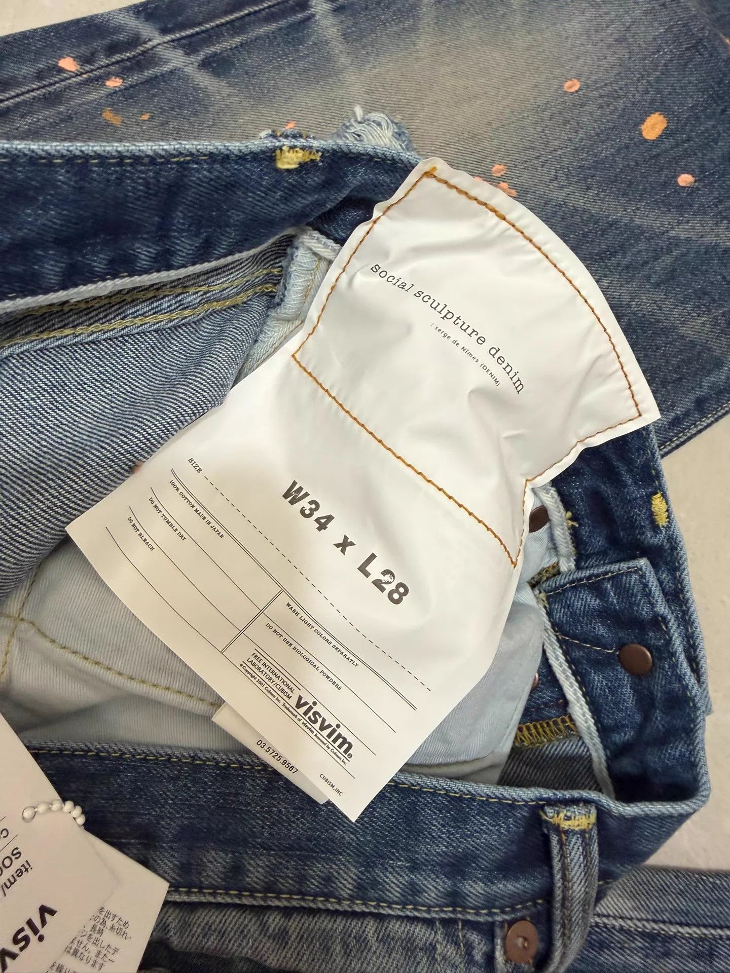 Visvim VISVIM 26ss SOCIAL SCULPTURE 01 NARROW Ink Splatter Jeans W34 L28 Size US 34 / EU 50 - 6 Thumbnail