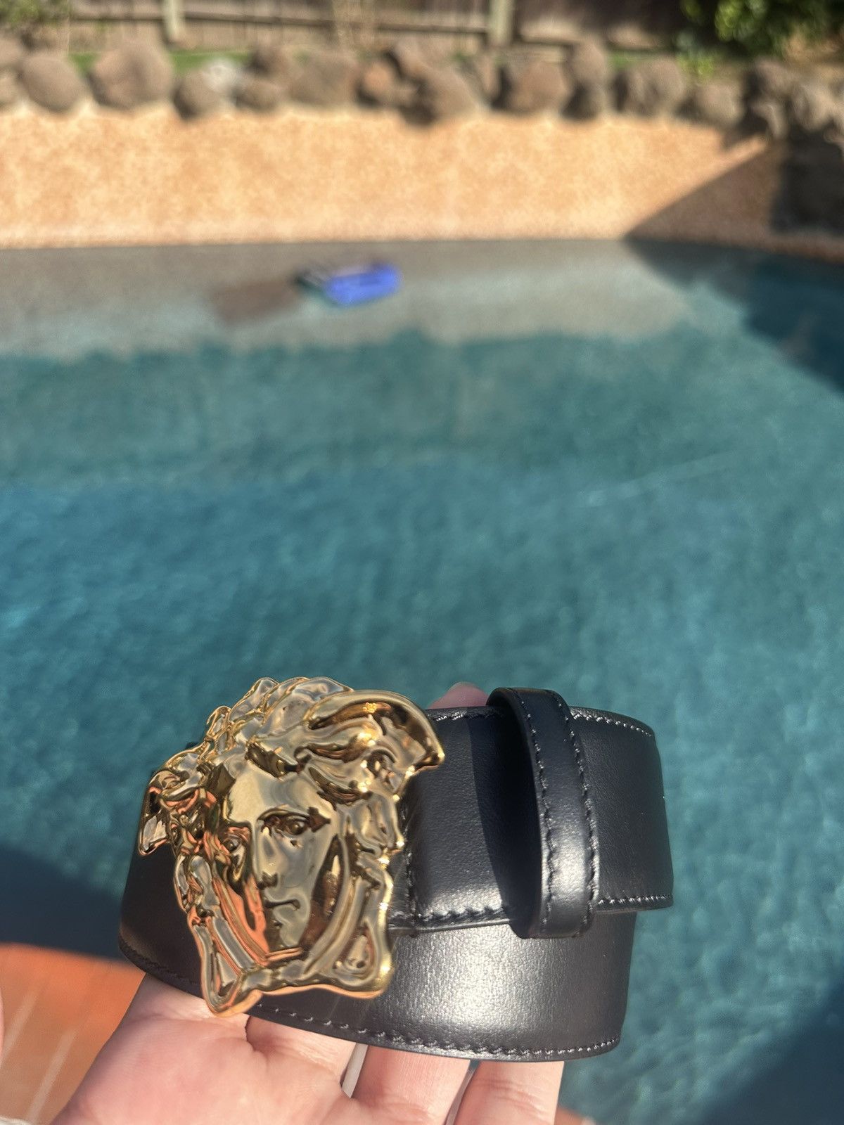 Versace LA MEDUSA LEATHER BELT 4 CM Size 38 - 3 Thumbnail
