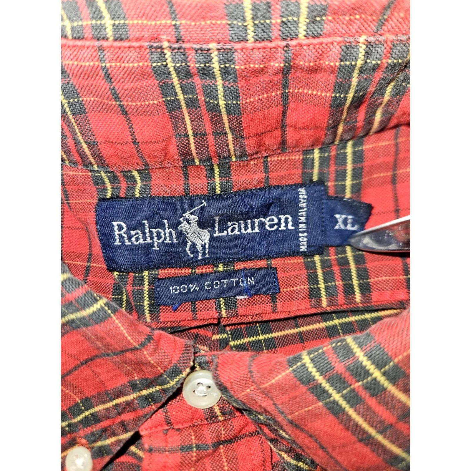Ralph Lauren Ralph Lauren Button-Down Shirt Men's XL Red Plaid Long Sleeve Preppy Holidays Button-Front Embroidered Classic Fit Size US XL / EU 56 / 4 - 2 Thumbnail