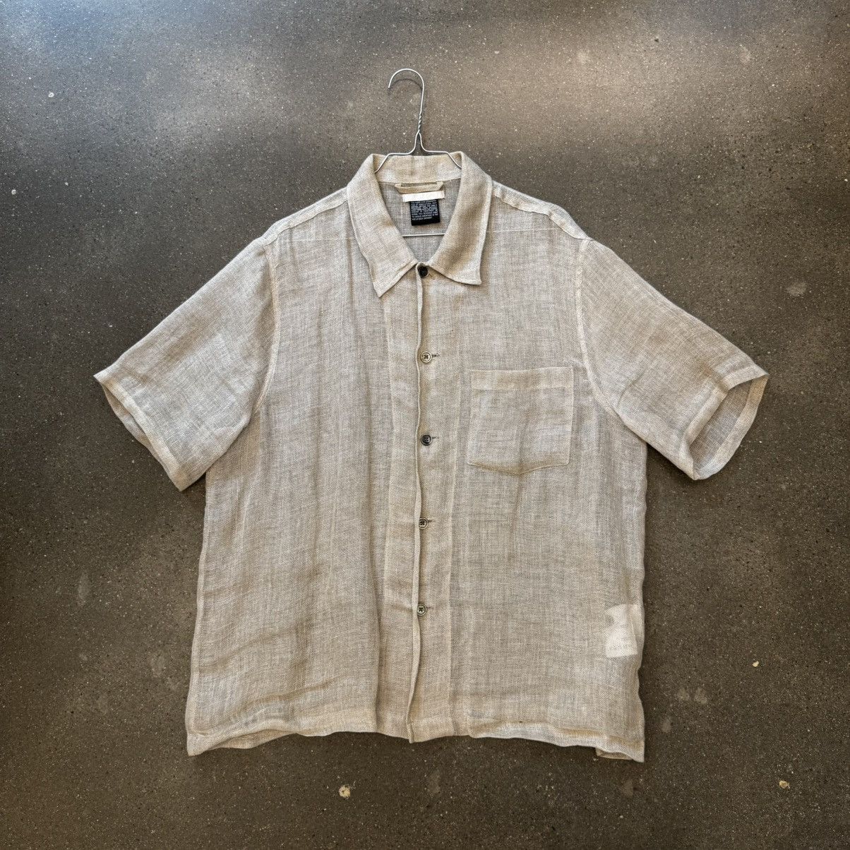 Our Legacy box shirt short sleeve silver net M2192BSN