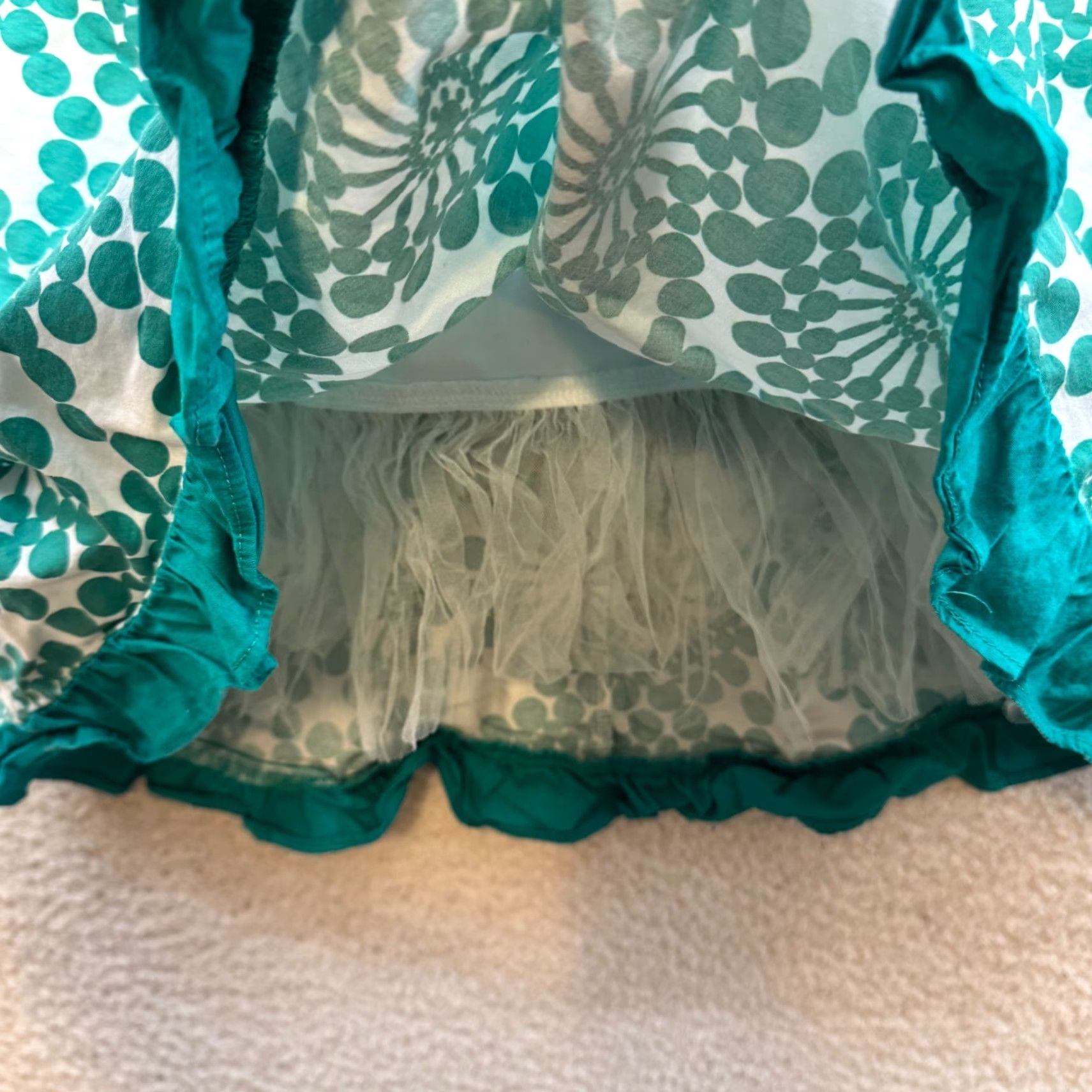 Vintage VINTAGE Y2K Strapless Mini Dress XS Turquoise Blue Polka Dot Tulle A-Line Teeze Me Dress Women Girls Size XS / US 0-2 / IT 36-38 - 4 Thumbnail
