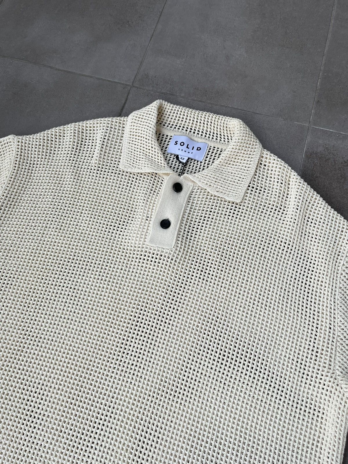 Wooyoungmi !DS! SS23 Solid Homme Knitted Beige Polo T-Shirt Size US M / EU 48-50 / 2 - 11 Thumbnail