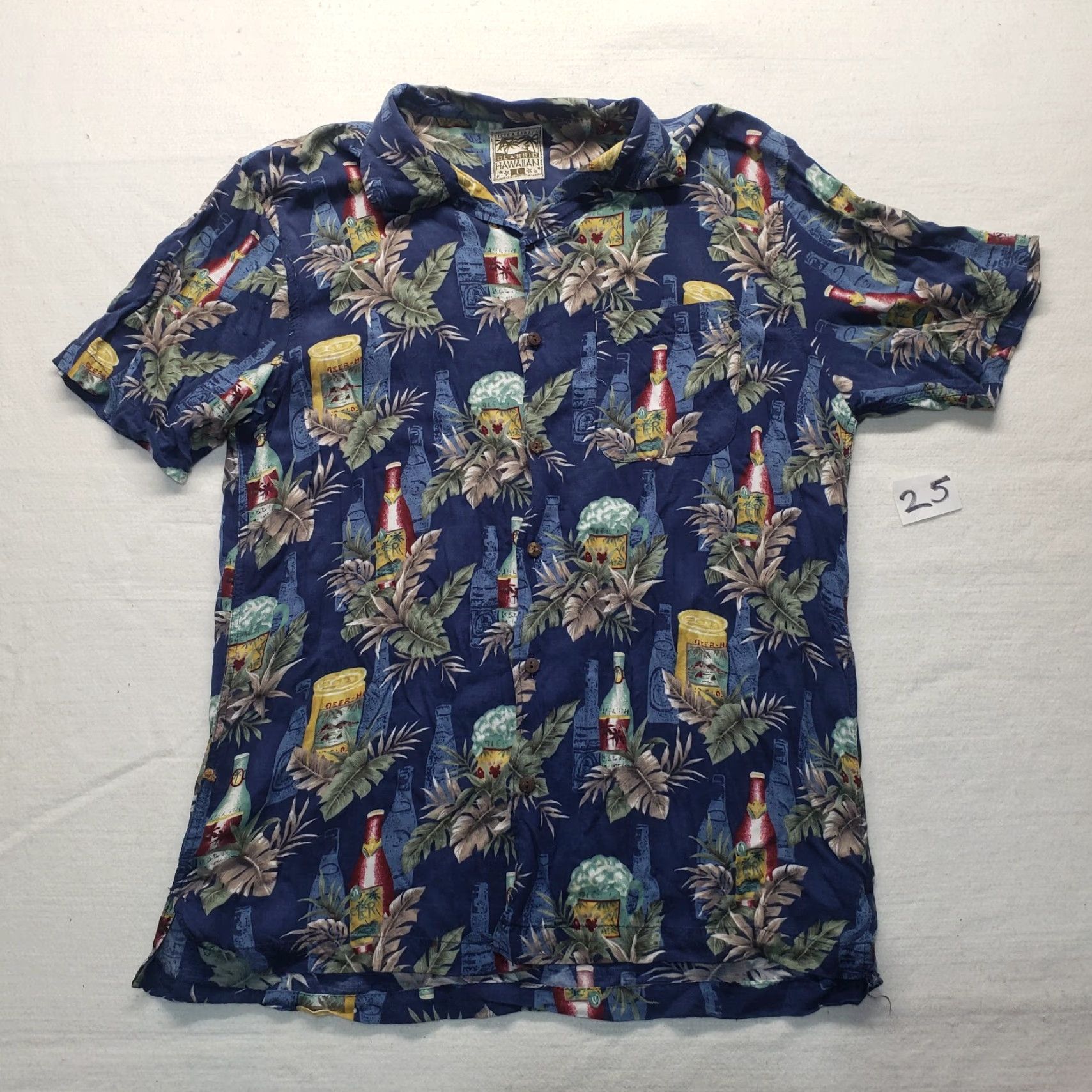 Vintage VINTAGE Steve & Barry's Hawaiian Shirt Blue Floral Beach Aloha Palms Adult Men's L Large Shirt Mens Blue Floral Hawaiian Theme 90s Size US L / EU 52-54 / 3 - 2 Thumbnail