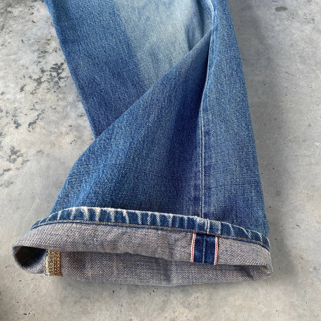 Edwin VTG 90S EDWIN 505 REDLINE GRUNGE BLUEWASH DISTRESSED DENIM Size US 29 - 6 Thumbnail